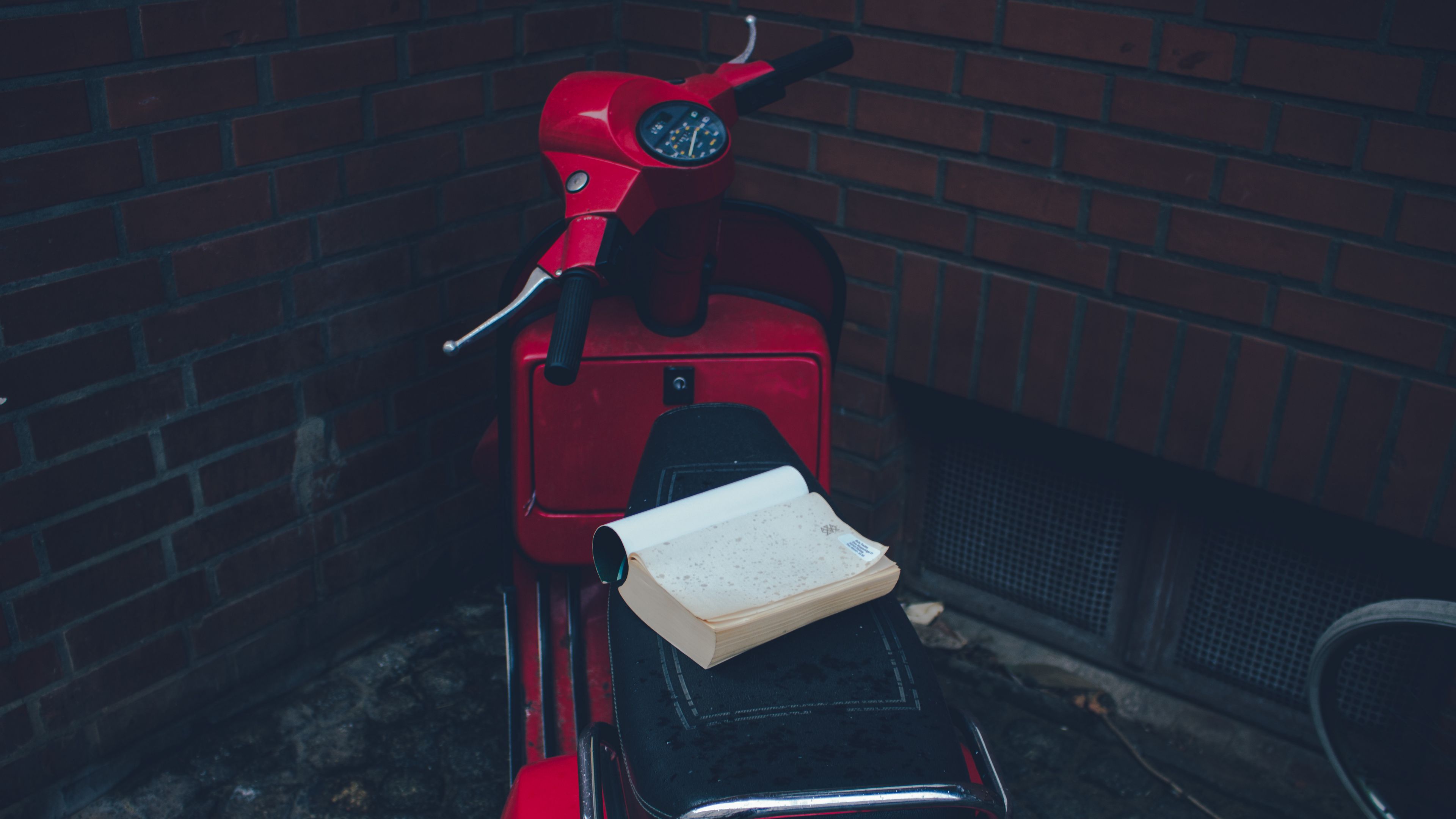 scooter, moped, book, 4k, HD Wallpaper