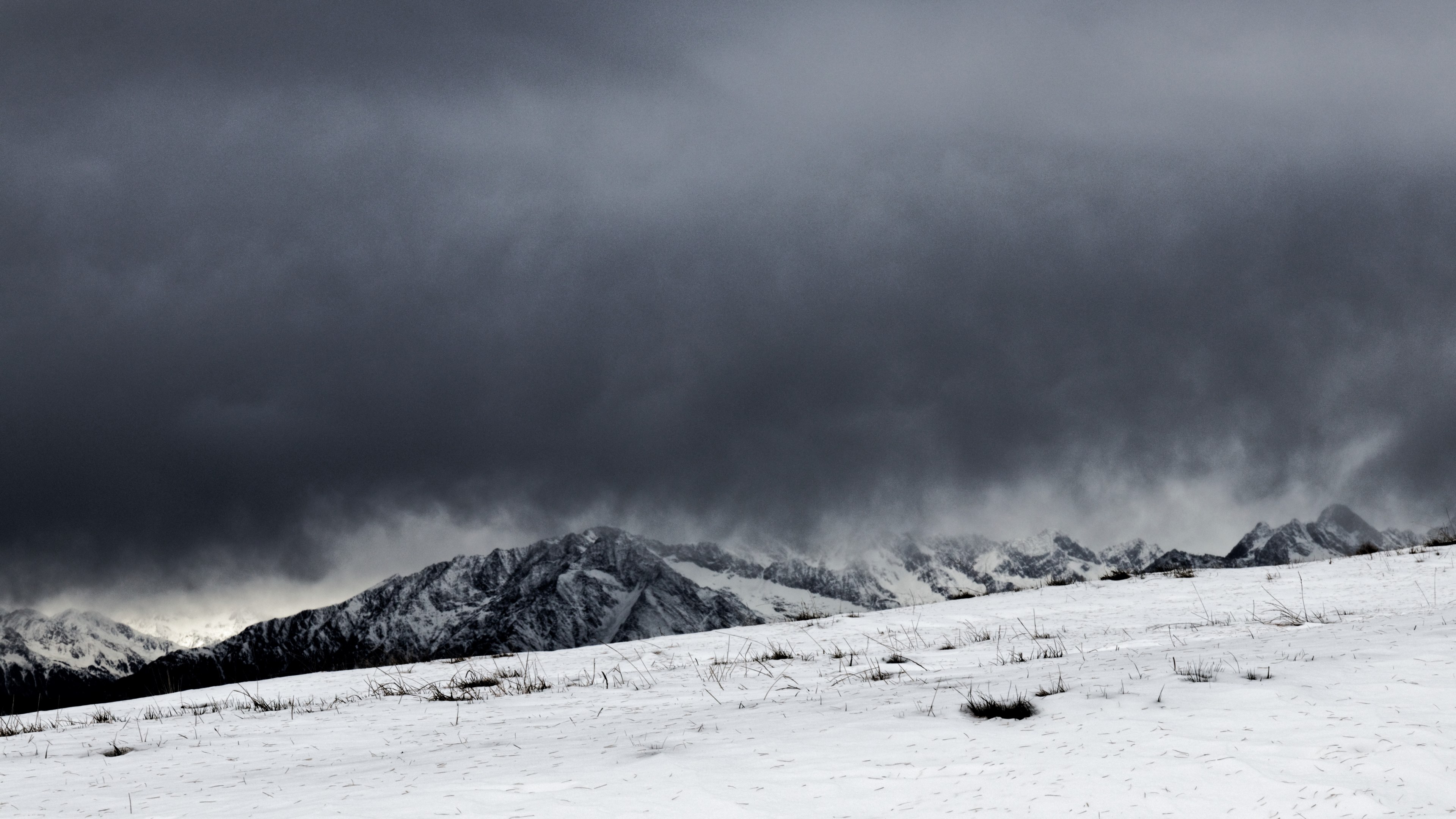 storm cloud black and white monochrome and cloud 4k, HD Wallpaper