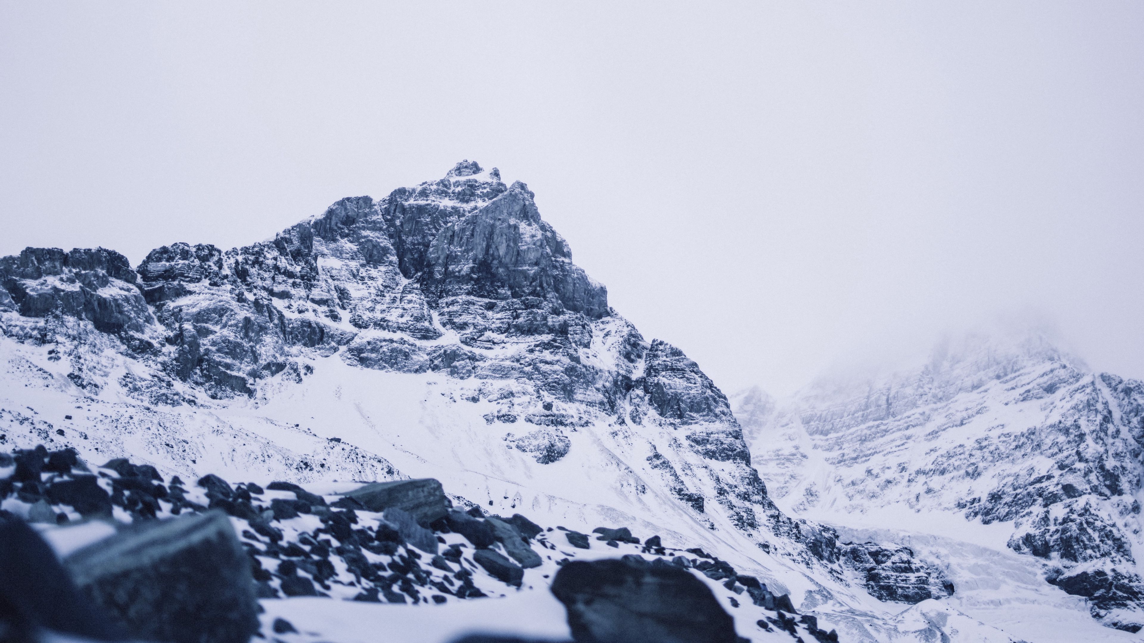 athabasca glacier, canada, mountains, 4k, HD Wallpaper