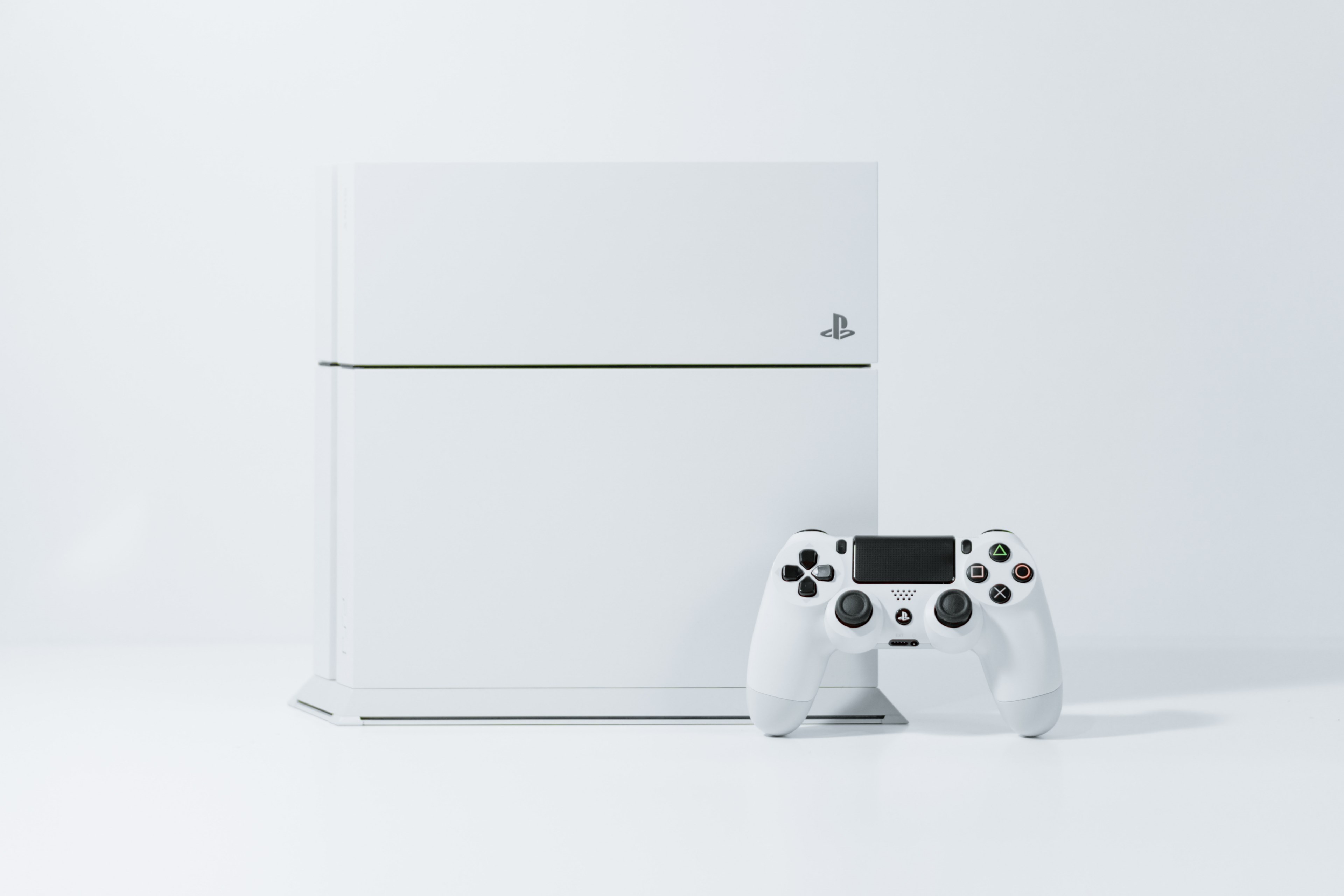 a close up shot of a white ps4 gaming system, glacier 4k, HD Wallpaper