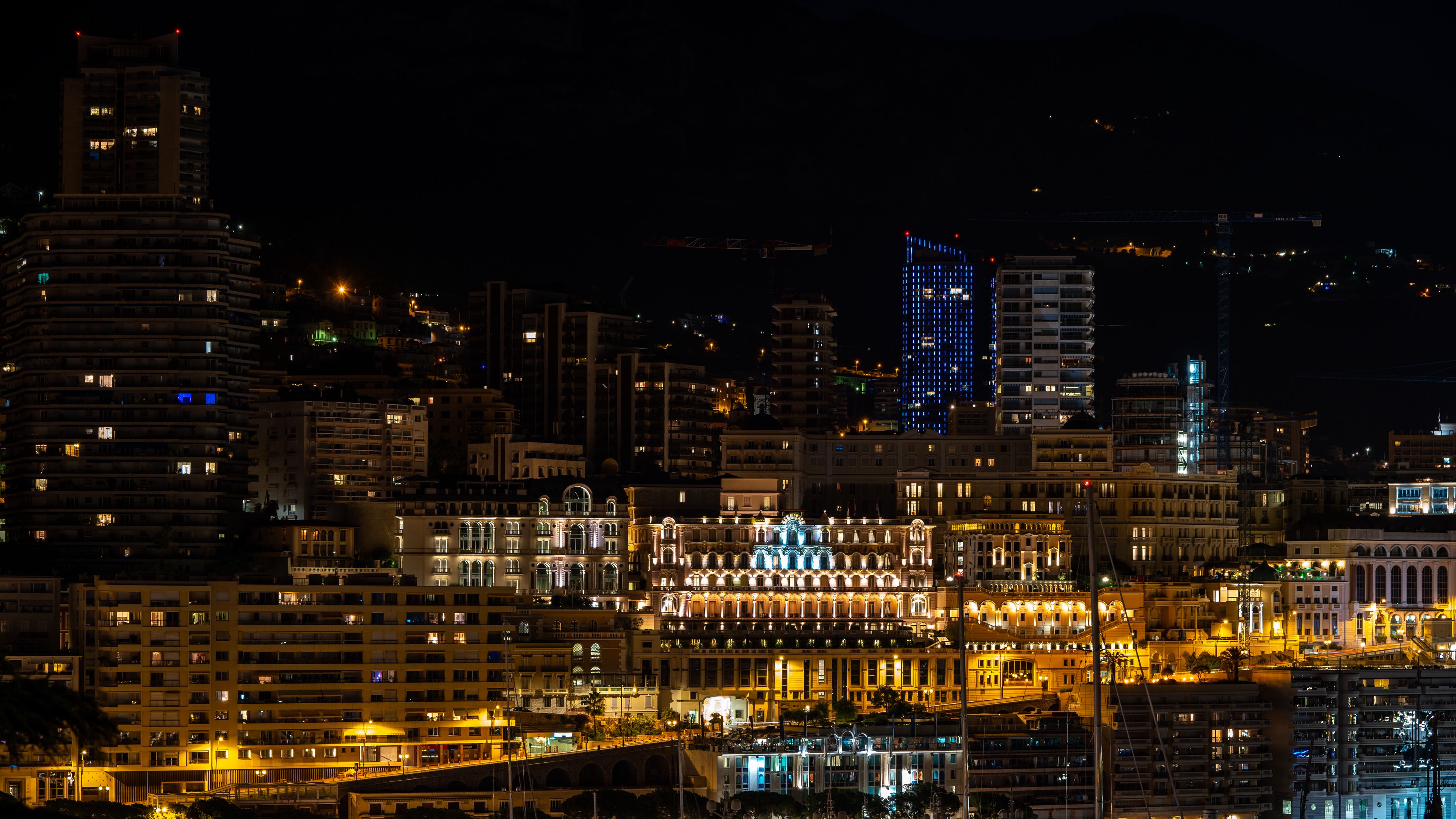 night city, city, lights, 4k, HD Wallpaper