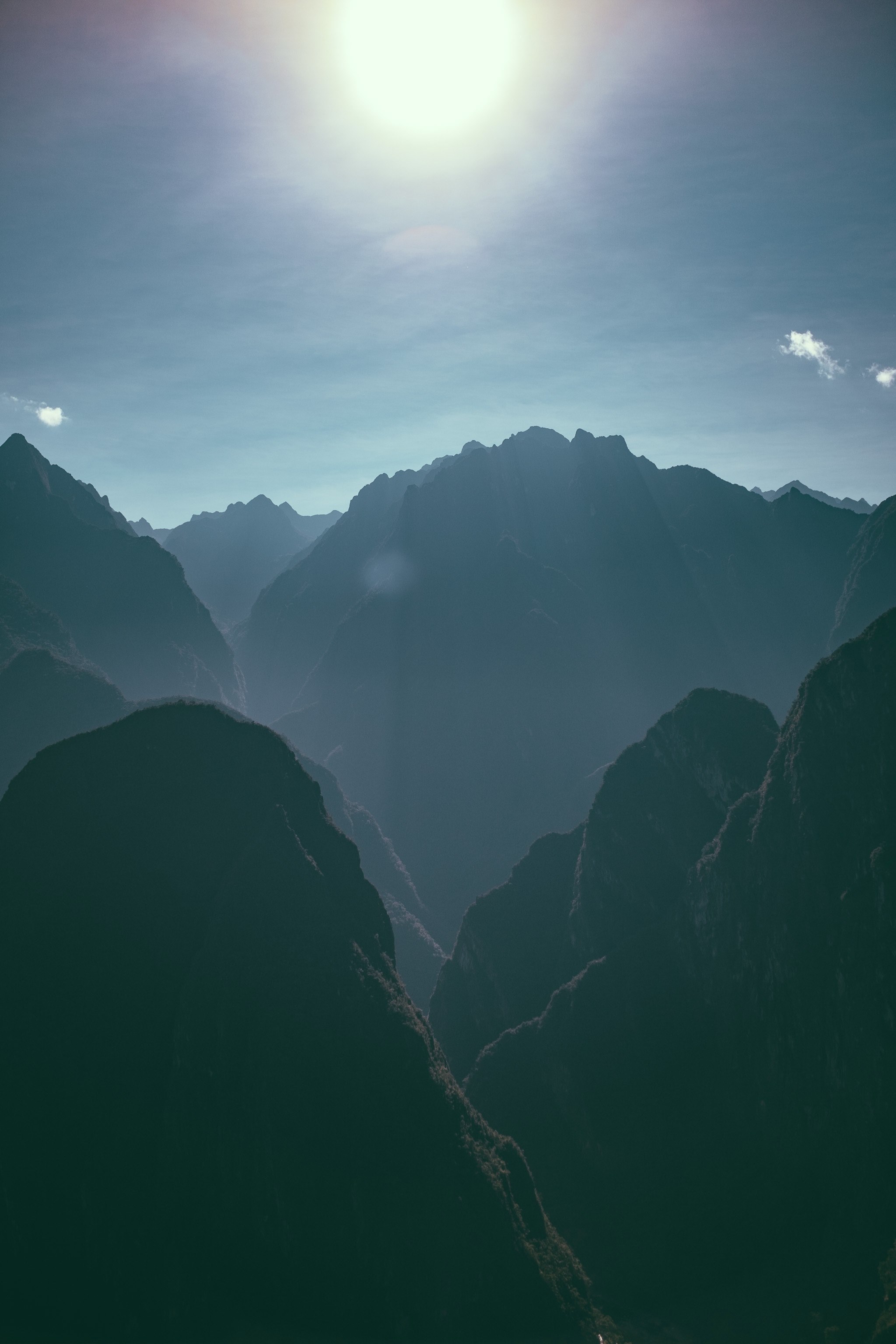 mountain sunny mountain range and haze hd, 4k, Phone HD Wallpaper