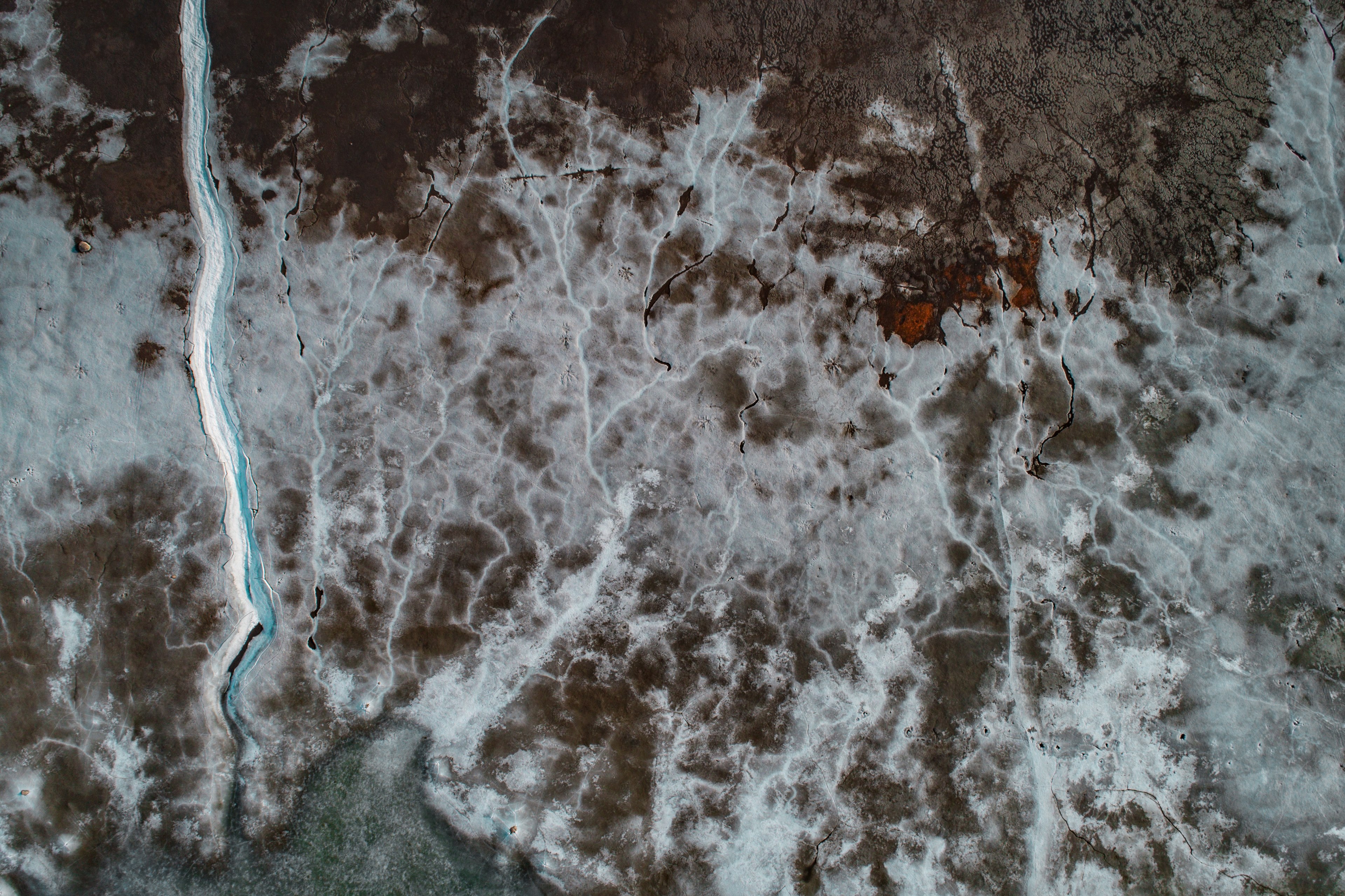 droen view aerial view from above and frozen lake 4k, HD Wallpaper