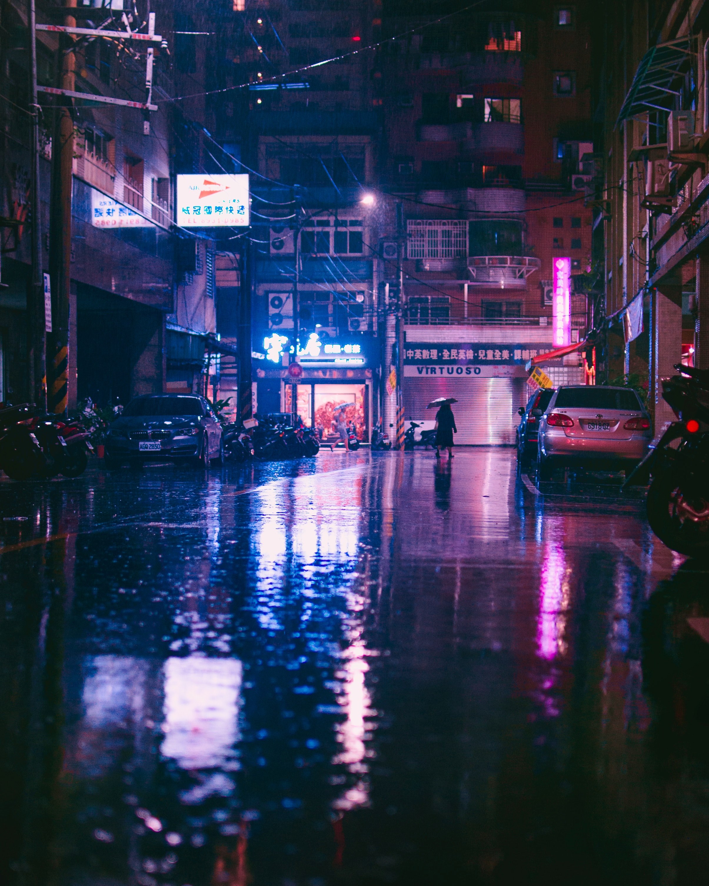 rainy in taipei 4k, Phone HD Wallpaper