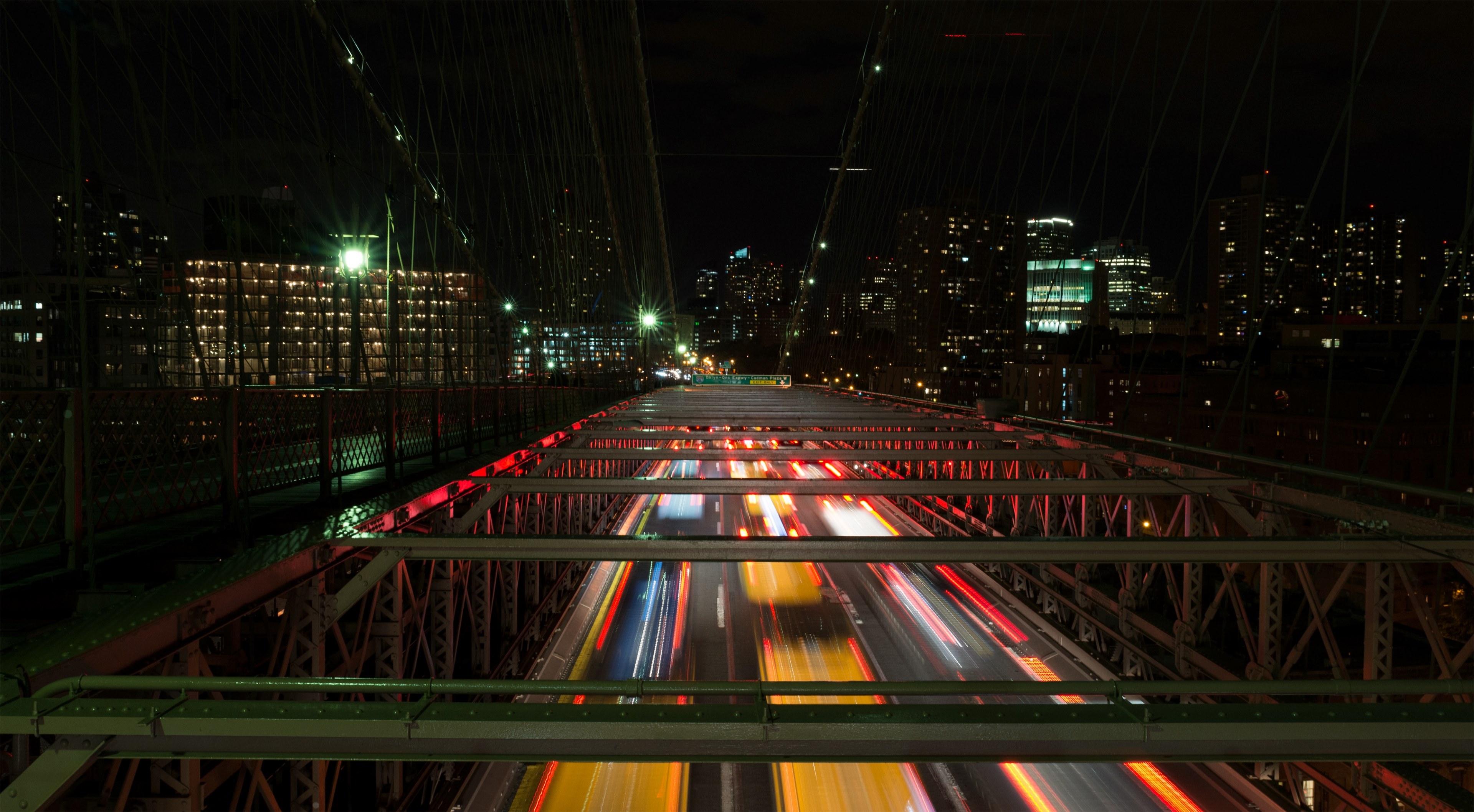 city night light and bridge 4k, HD Wallpaper