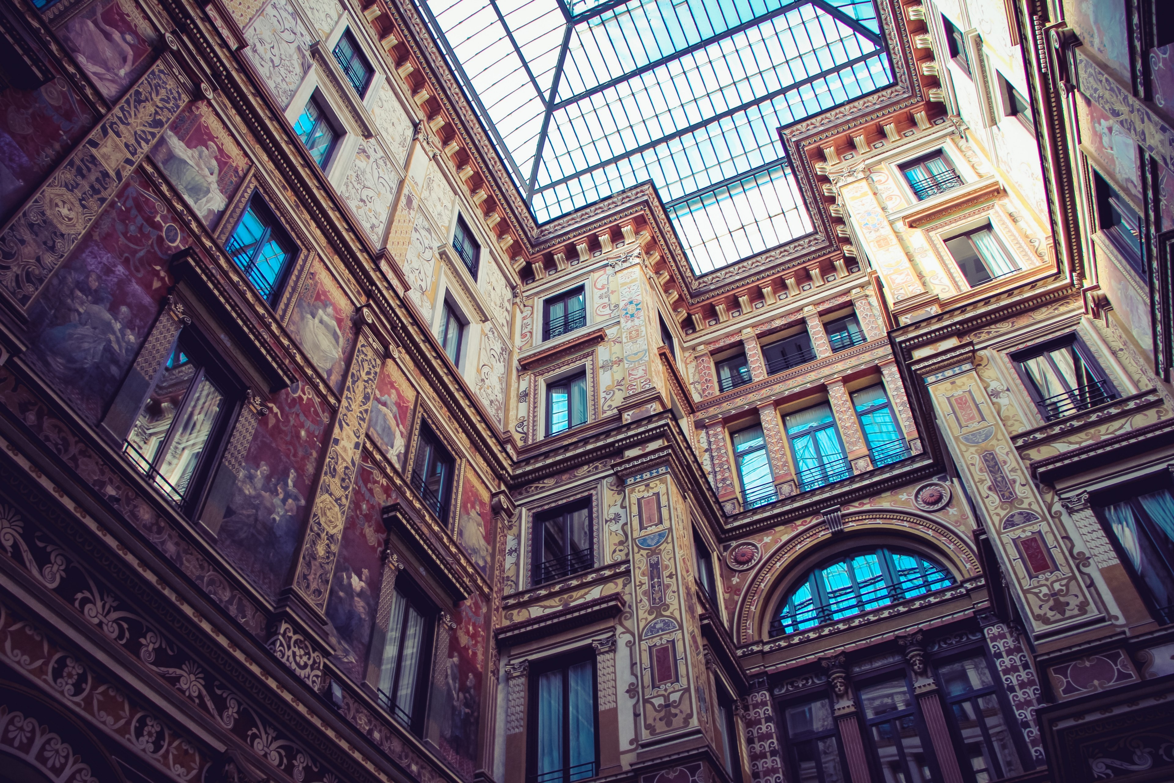 facade building skylight and window 4k, HD Wallpaper