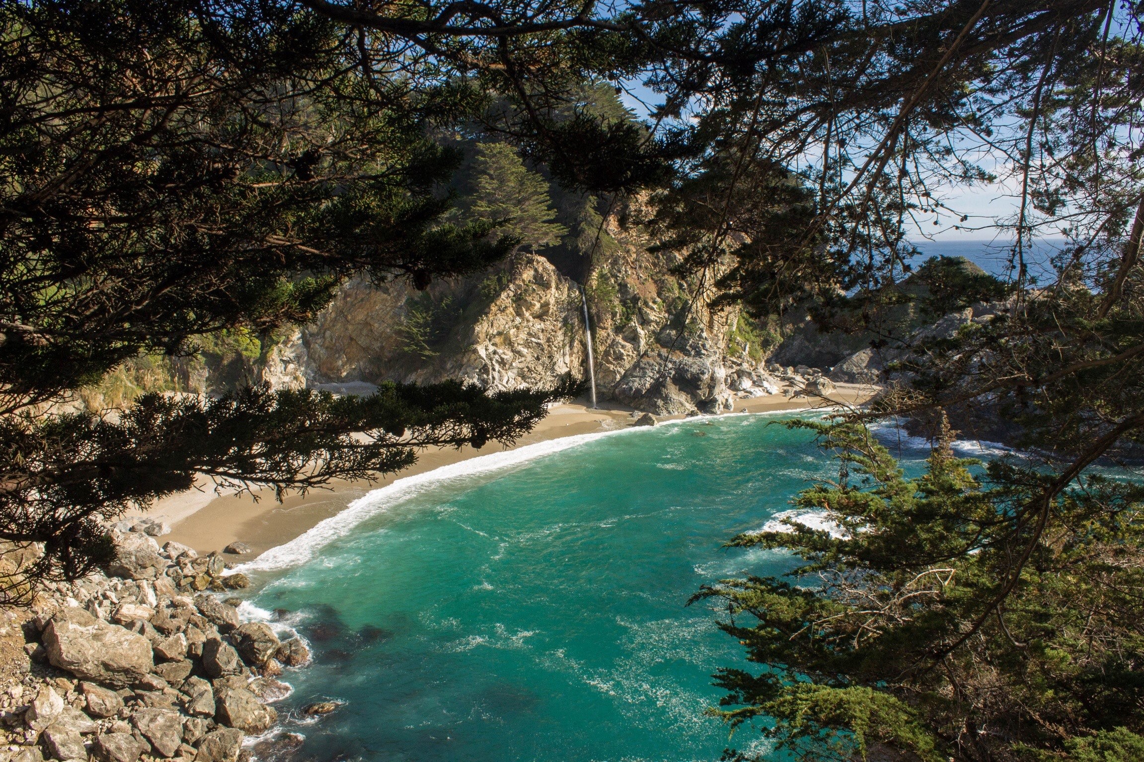 coast blue water landscape view and landscape 4k, HD Wallpaper
