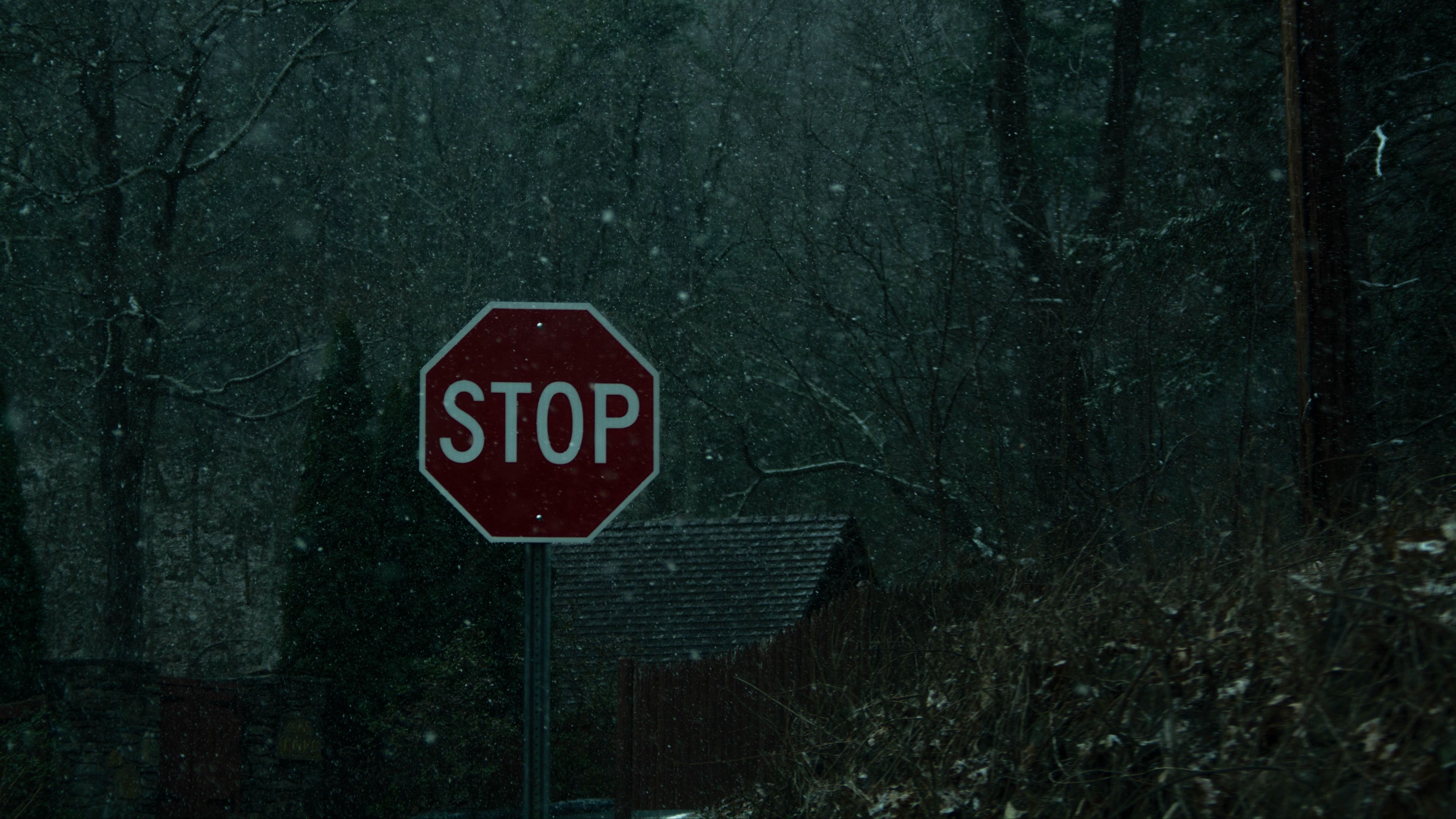 words, sign, ban, snow, 4k, HD Wallpaper