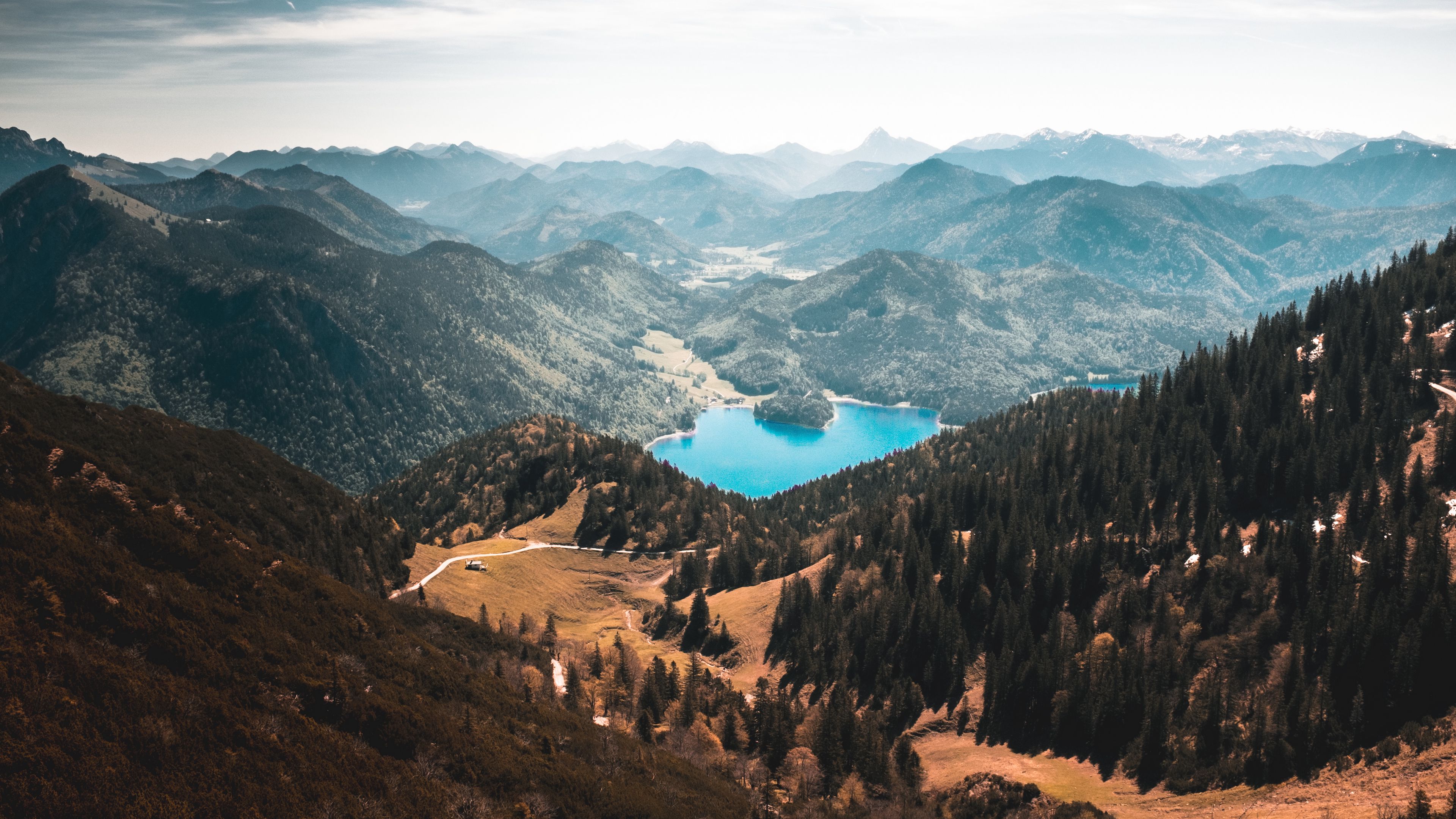 walchensee, mountains, lake, kochel, germany, 4k, HD Wallpaper
