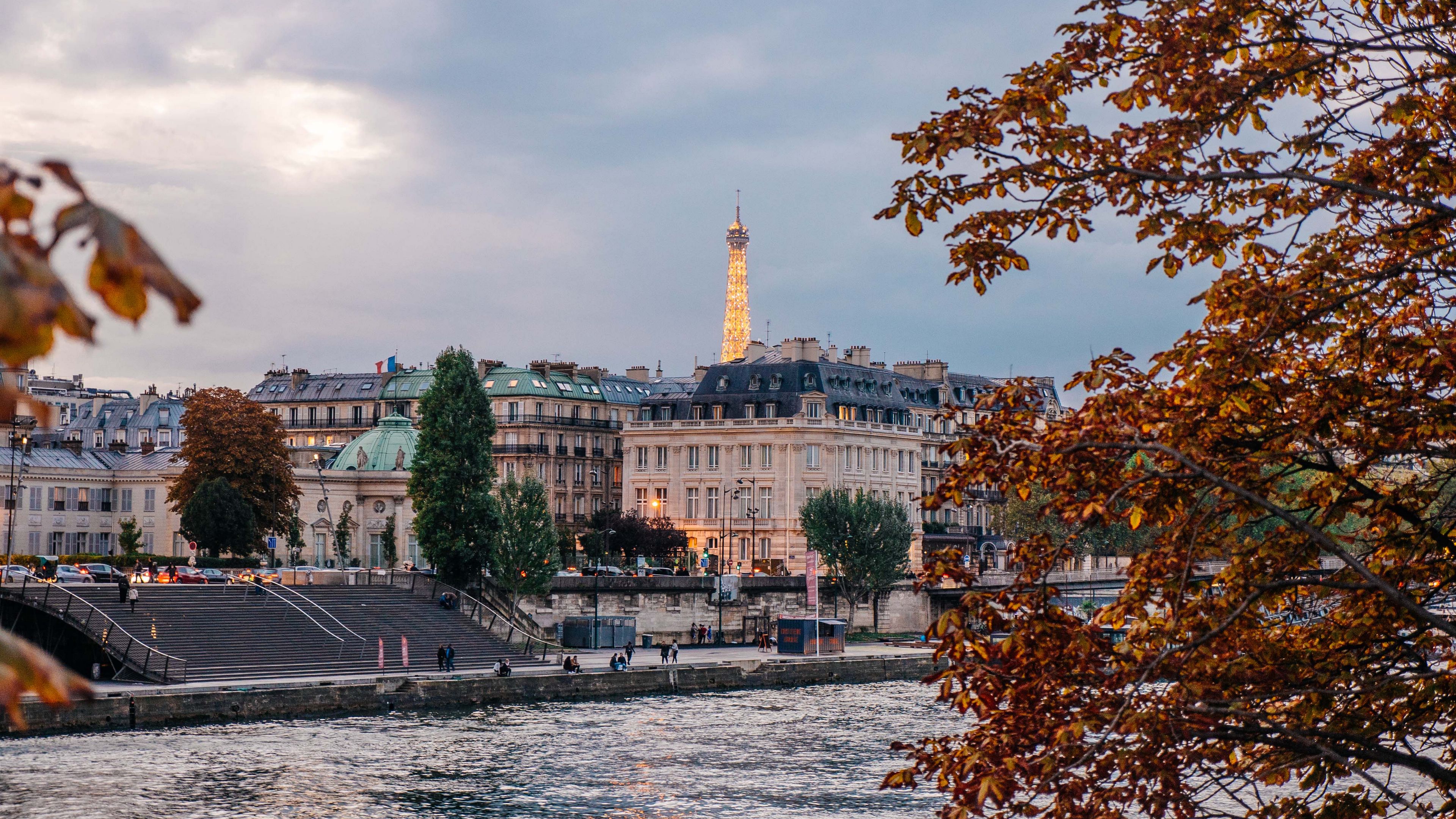 paris, france, river, quay, 4k, HD Wallpaper