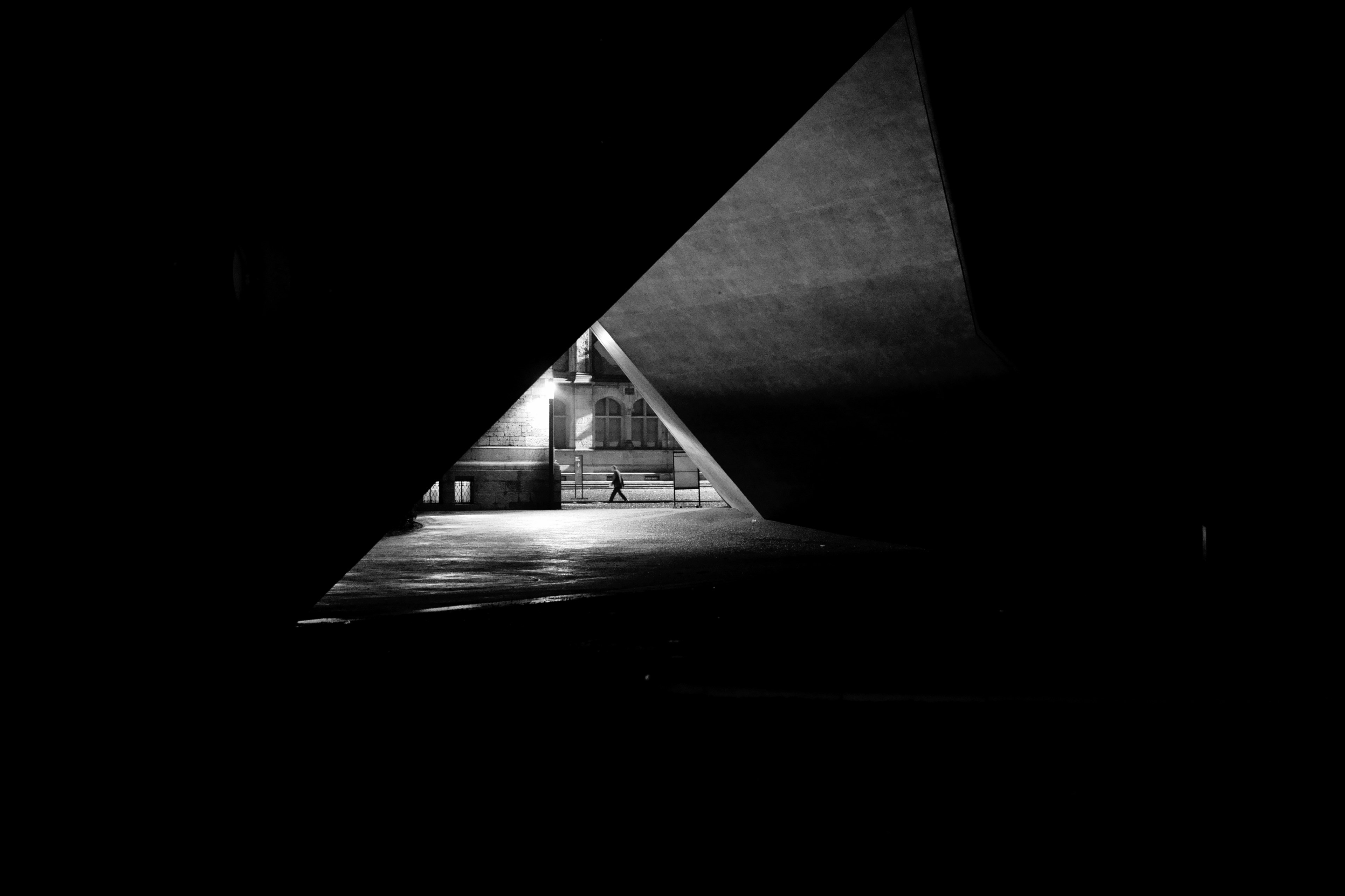 triangle architecture structure and wall 4k, HD Wallpaper