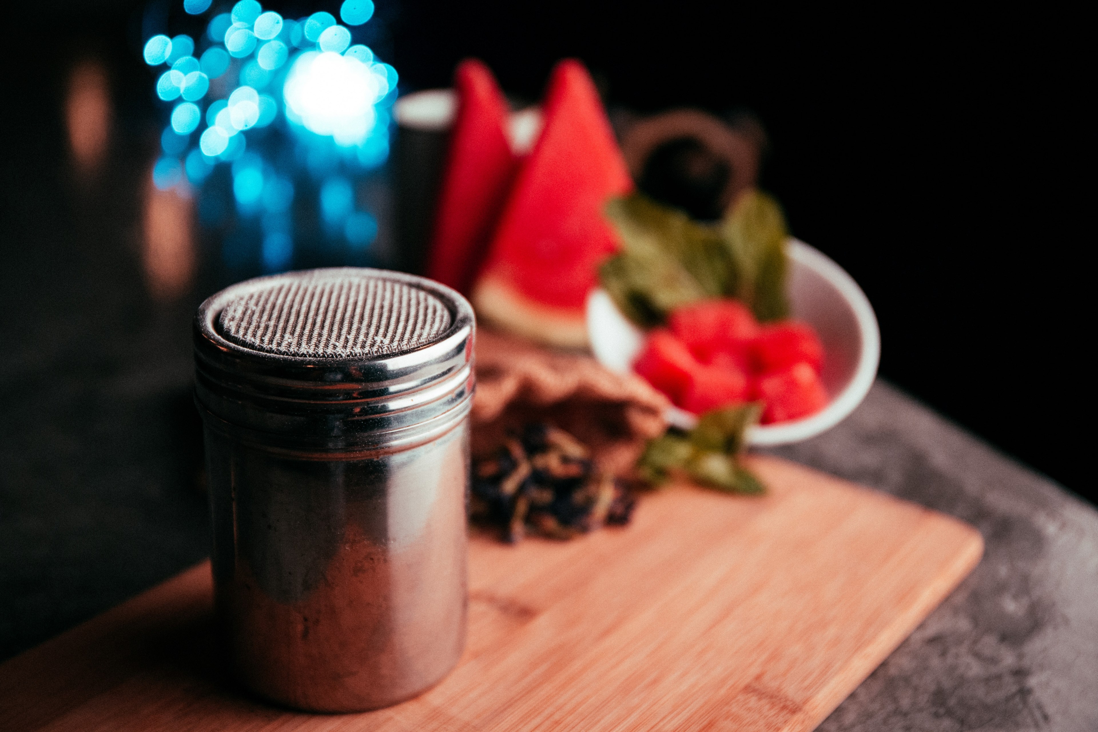 watermelon food canister and table 4k, HD Wallpaper