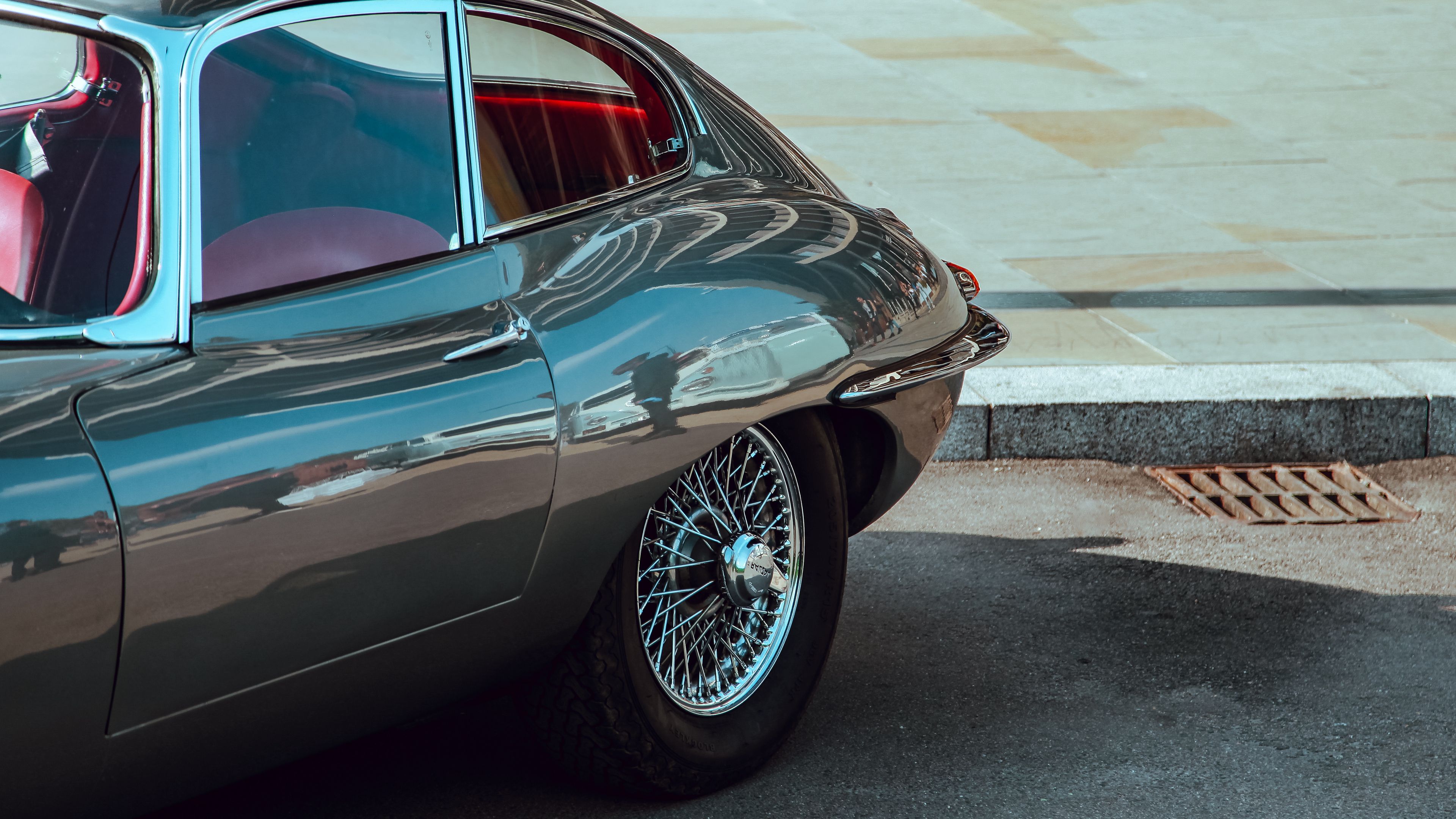 jaguar, side view, retro, 4k, HD Wallpaper