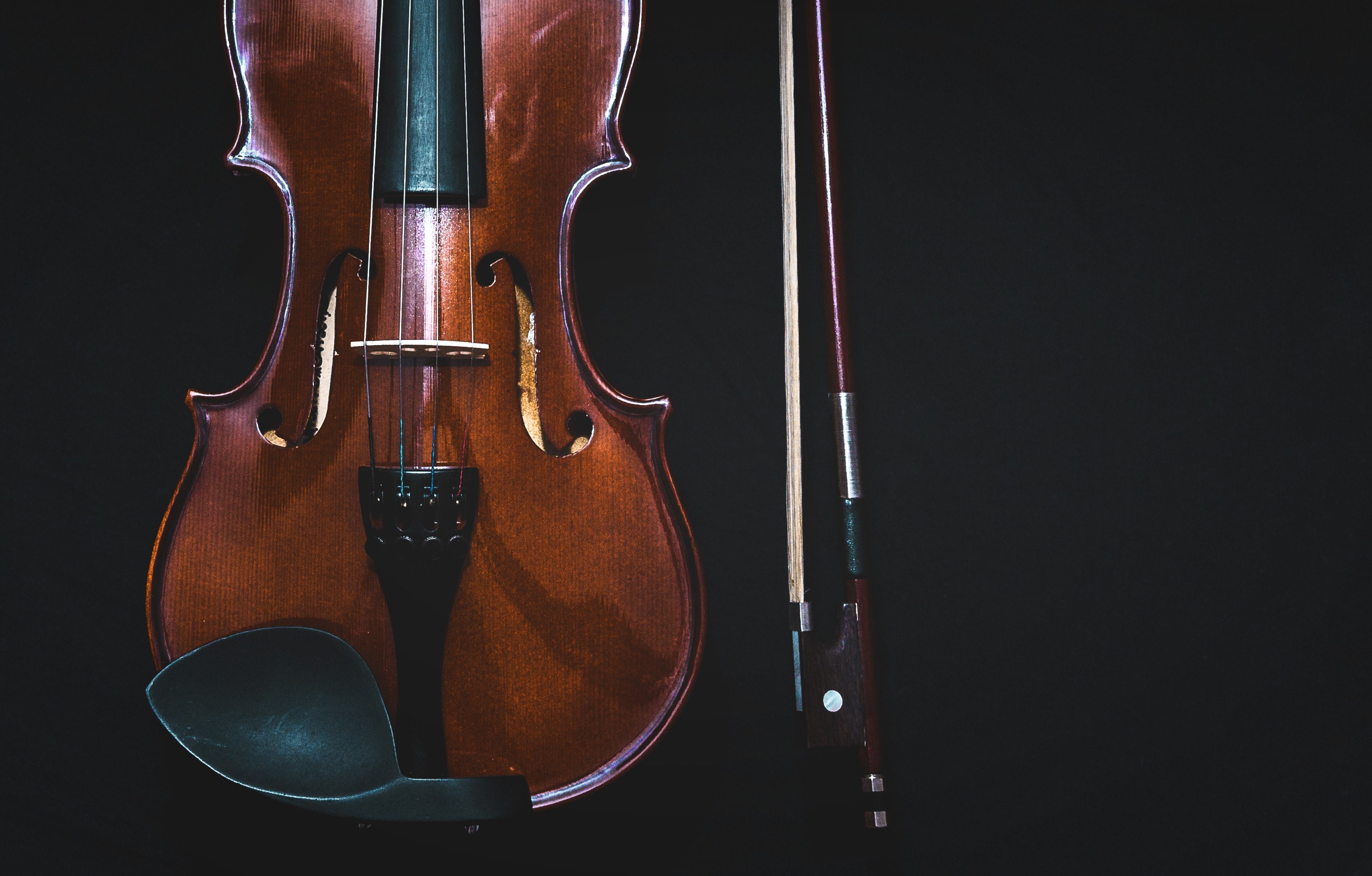 an overhead shot of a violin and a string, violin and string from above 4k, HD Wallpaper
