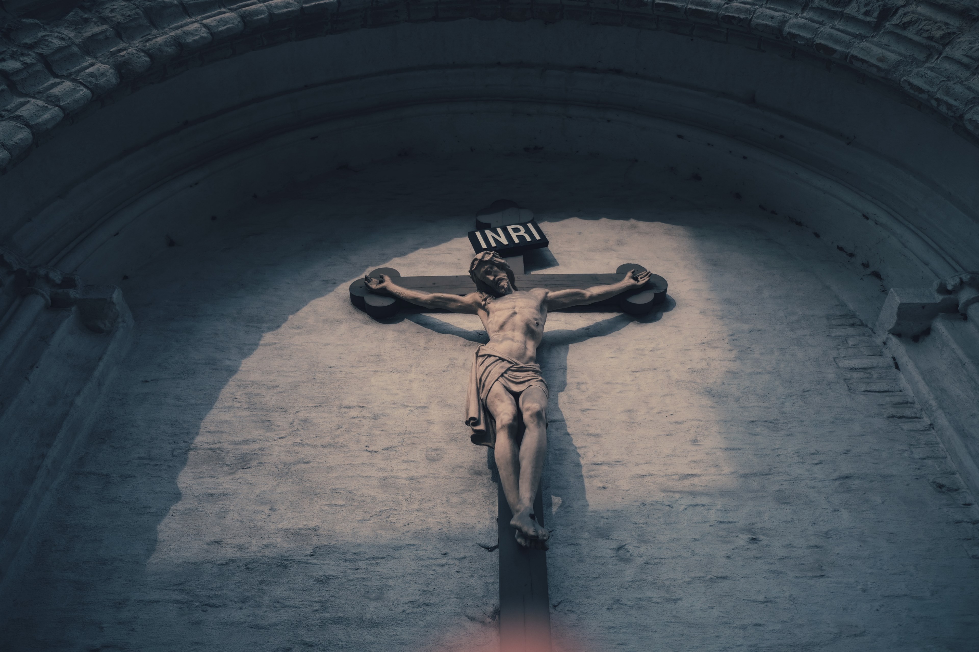 statue monument jesus and cross 4k, HD Wallpaper