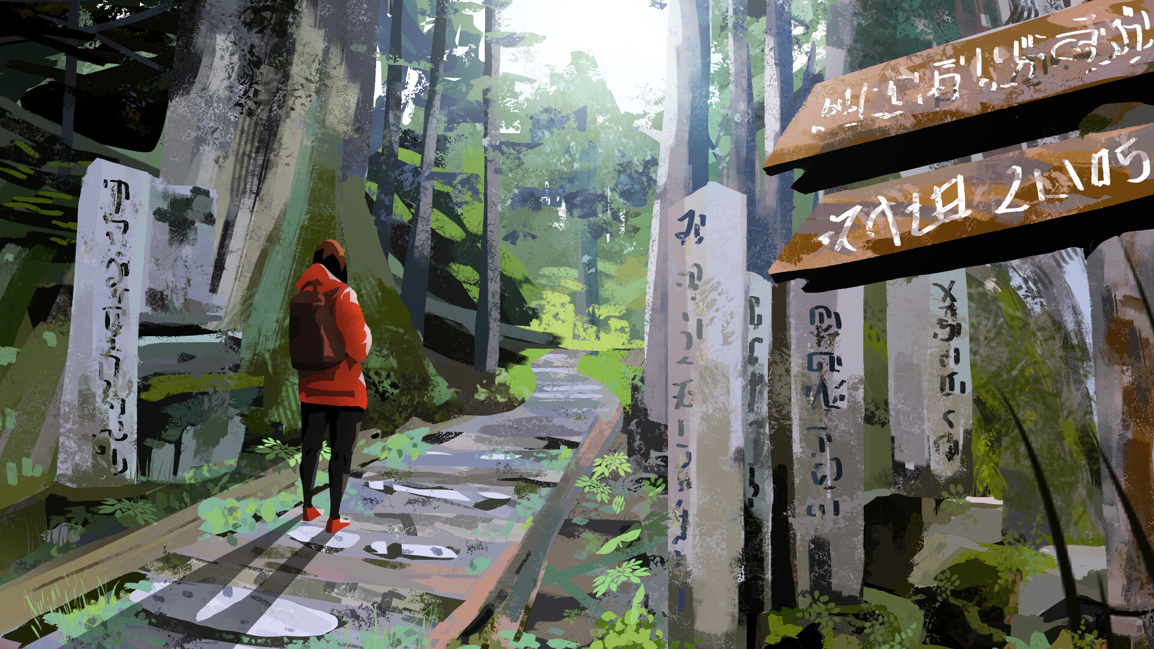 traveler, lonely, art, 4k, HD Wallpaper