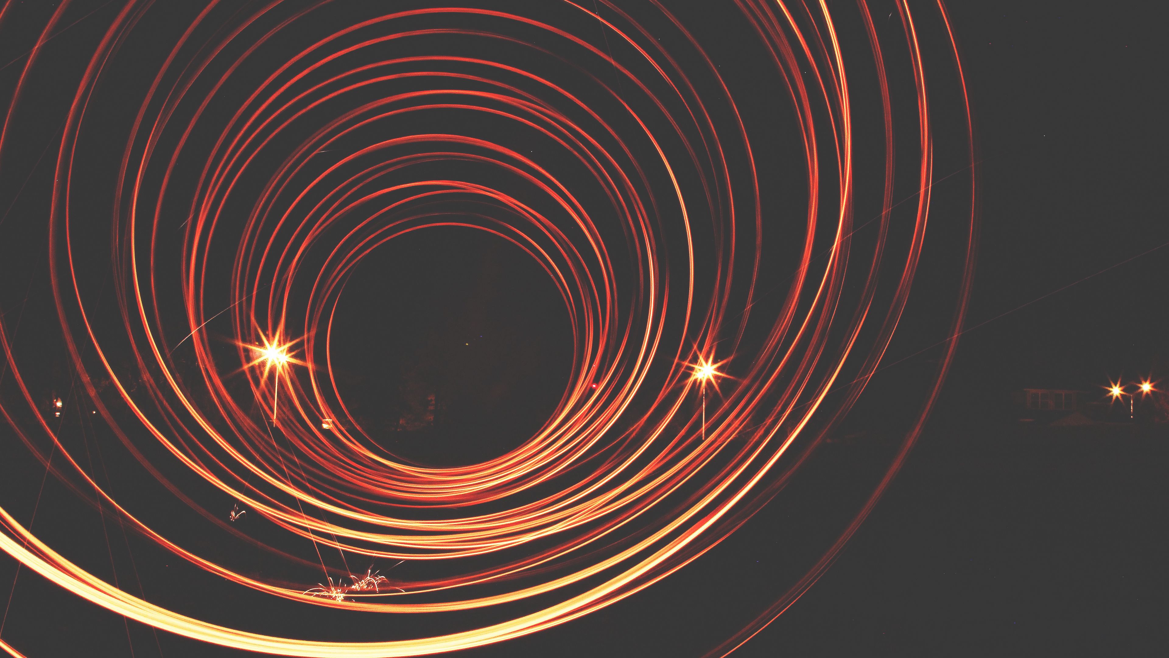 exposure, circles, dark, 4k, HD Wallpaper