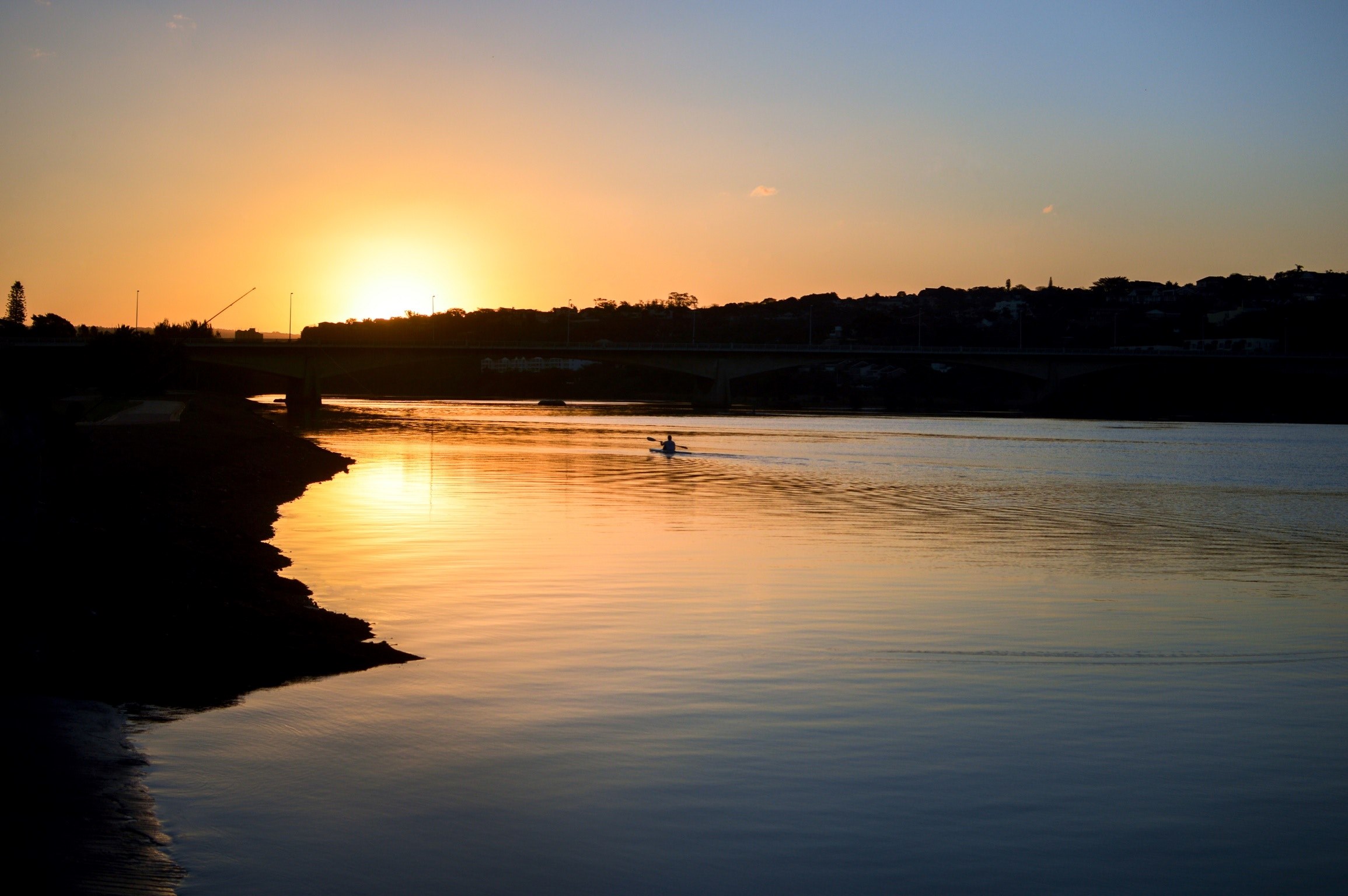 sunset lake calm and peaceful 4k, HD Wallpaper