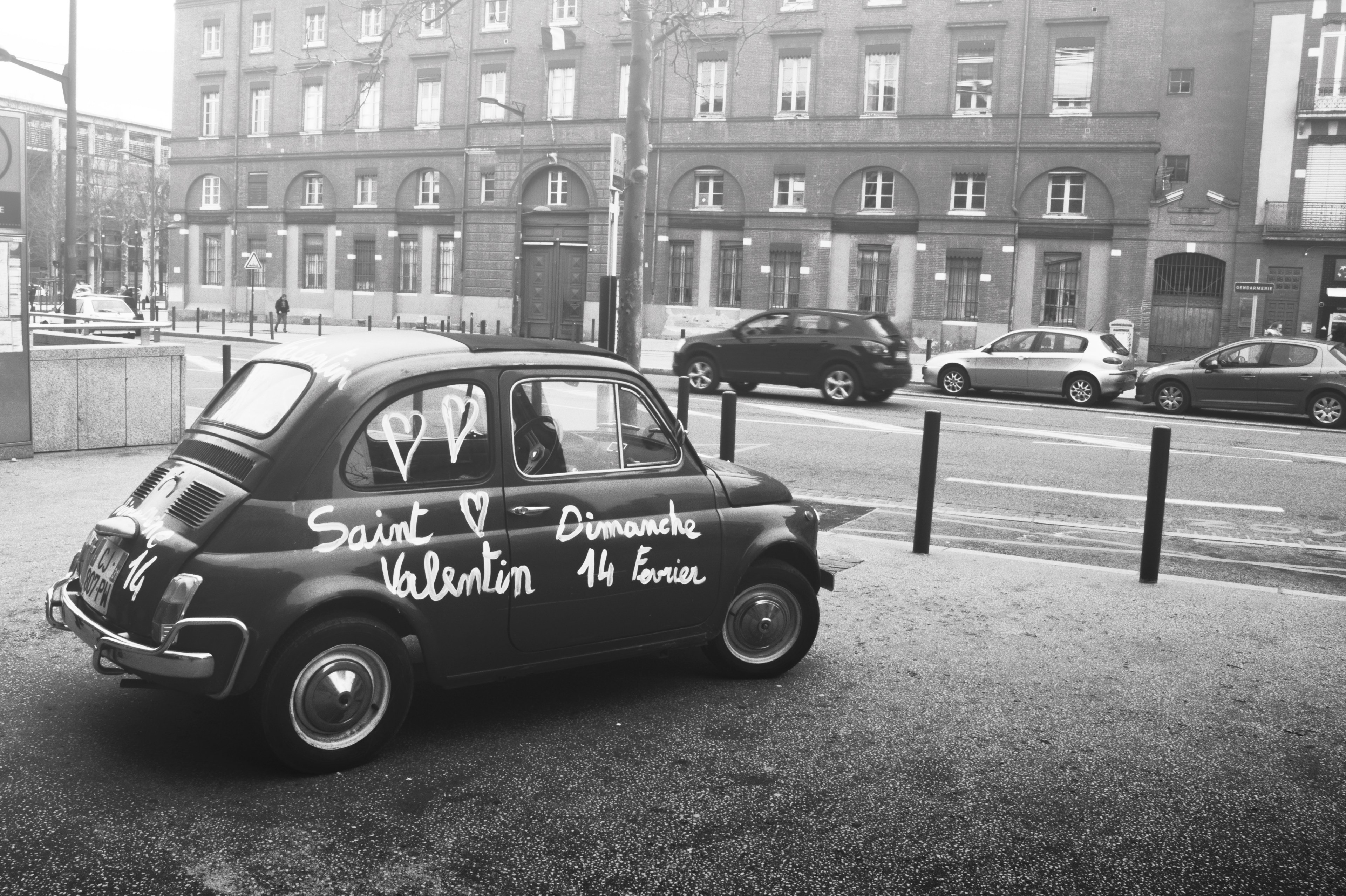 toulouse handwriting love and fiat 500 4k, HD Wallpaper