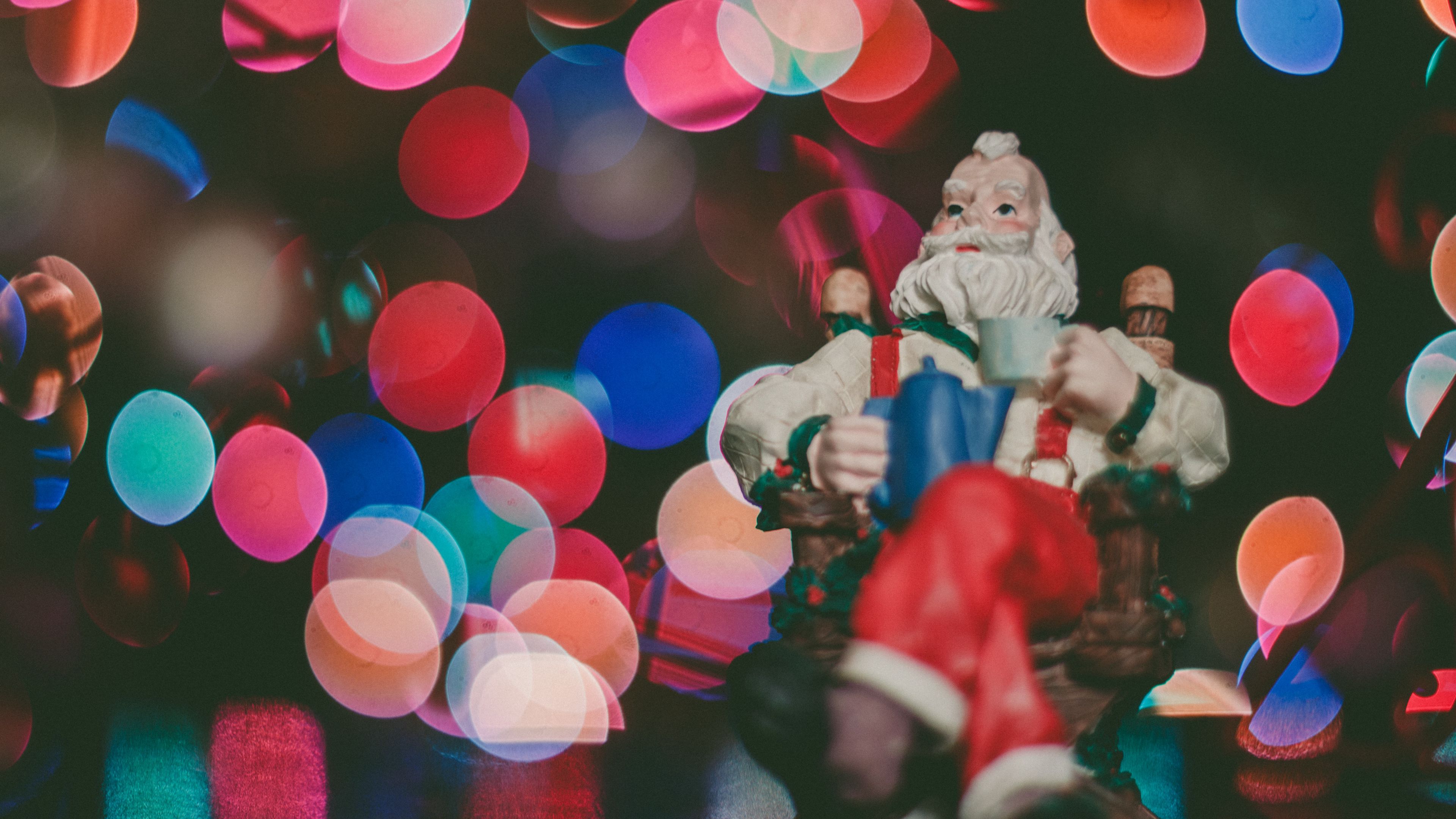 santa claus, glare, new year, 4k, HD Wallpaper
