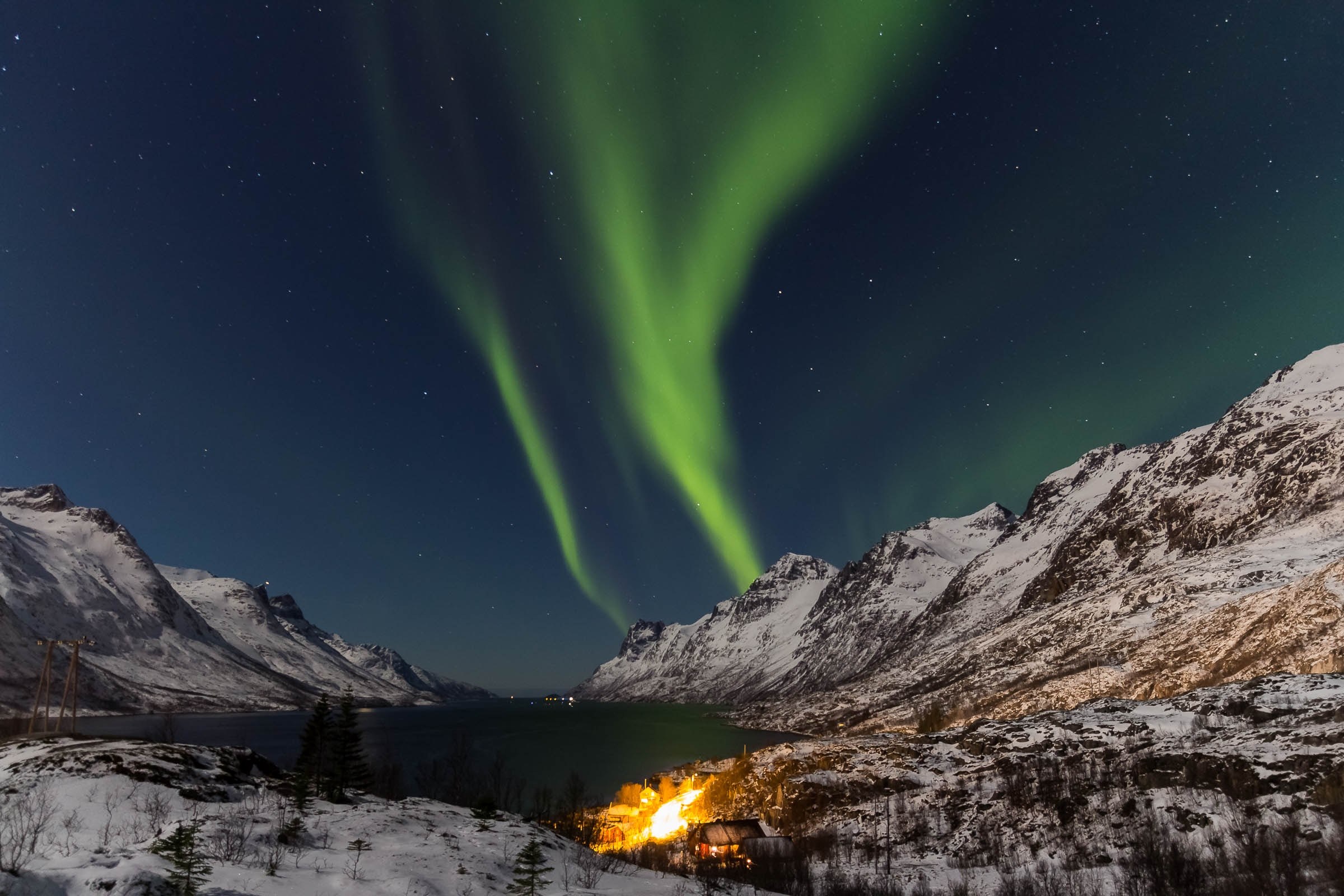 night sky star and northern lights 4k, HD Wallpaper
