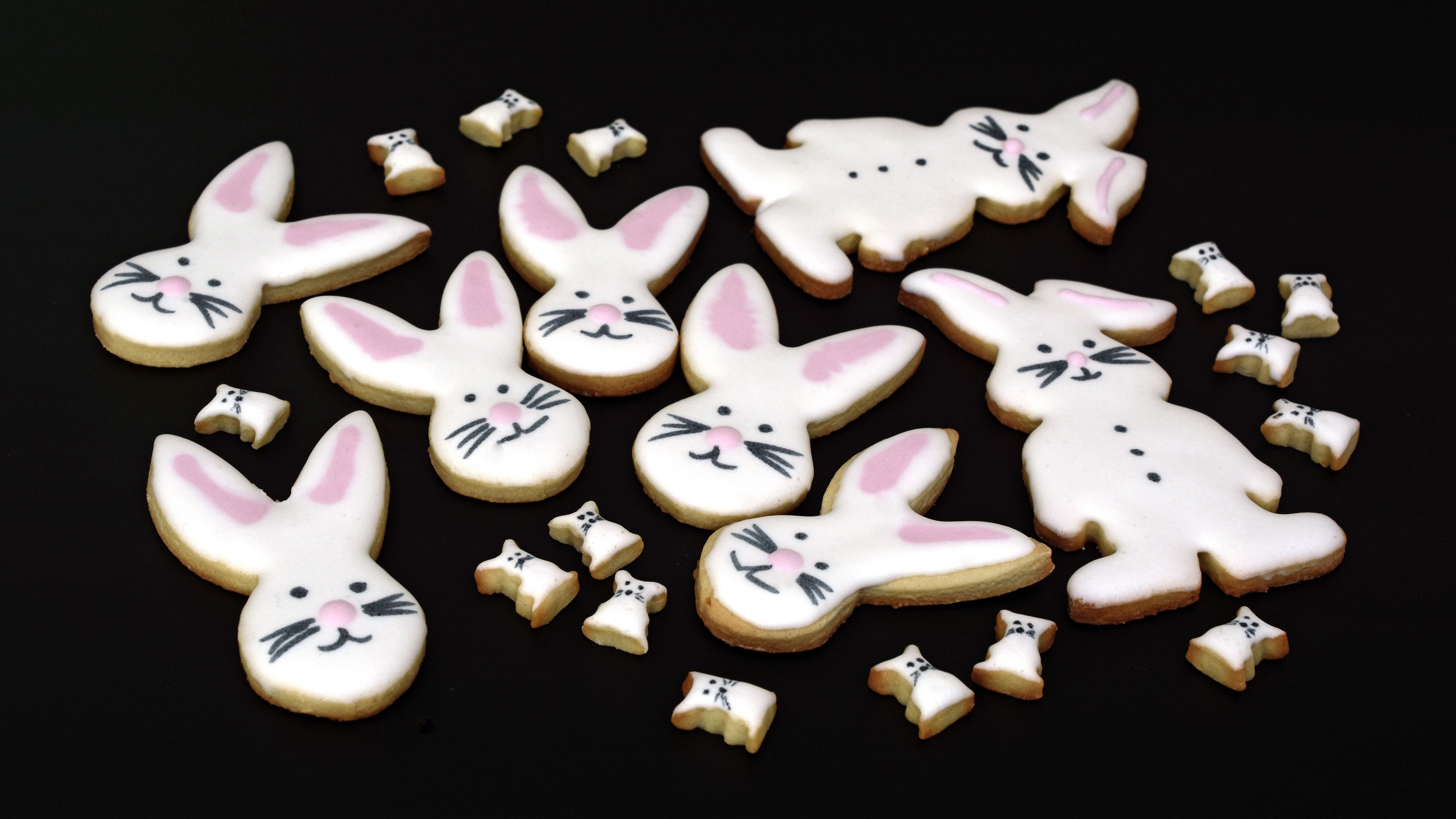 biscuits, rabbits, glaze, sweet, 4k, HD Wallpaper