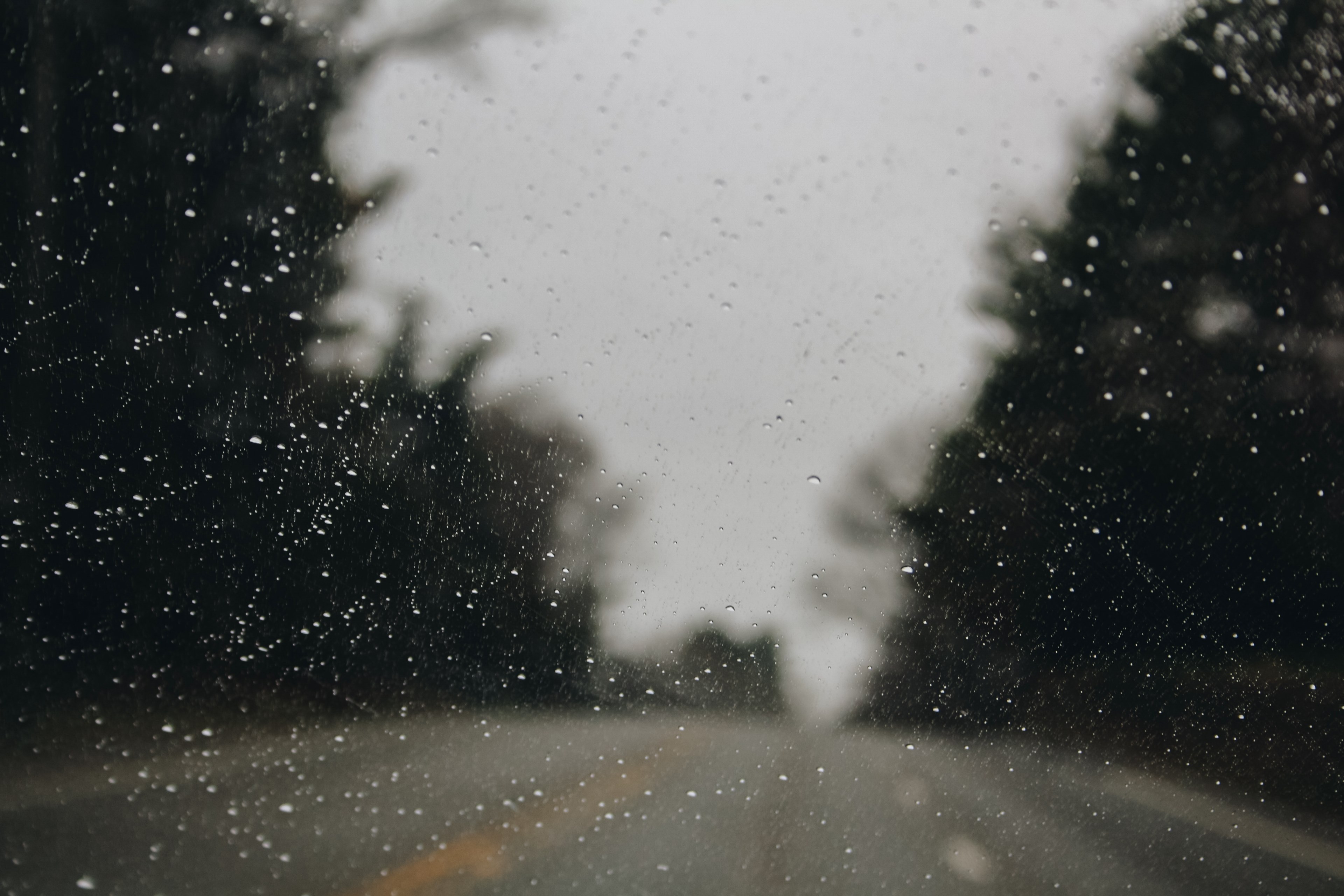 rain window road and raindrops 4k, HD Wallpaper