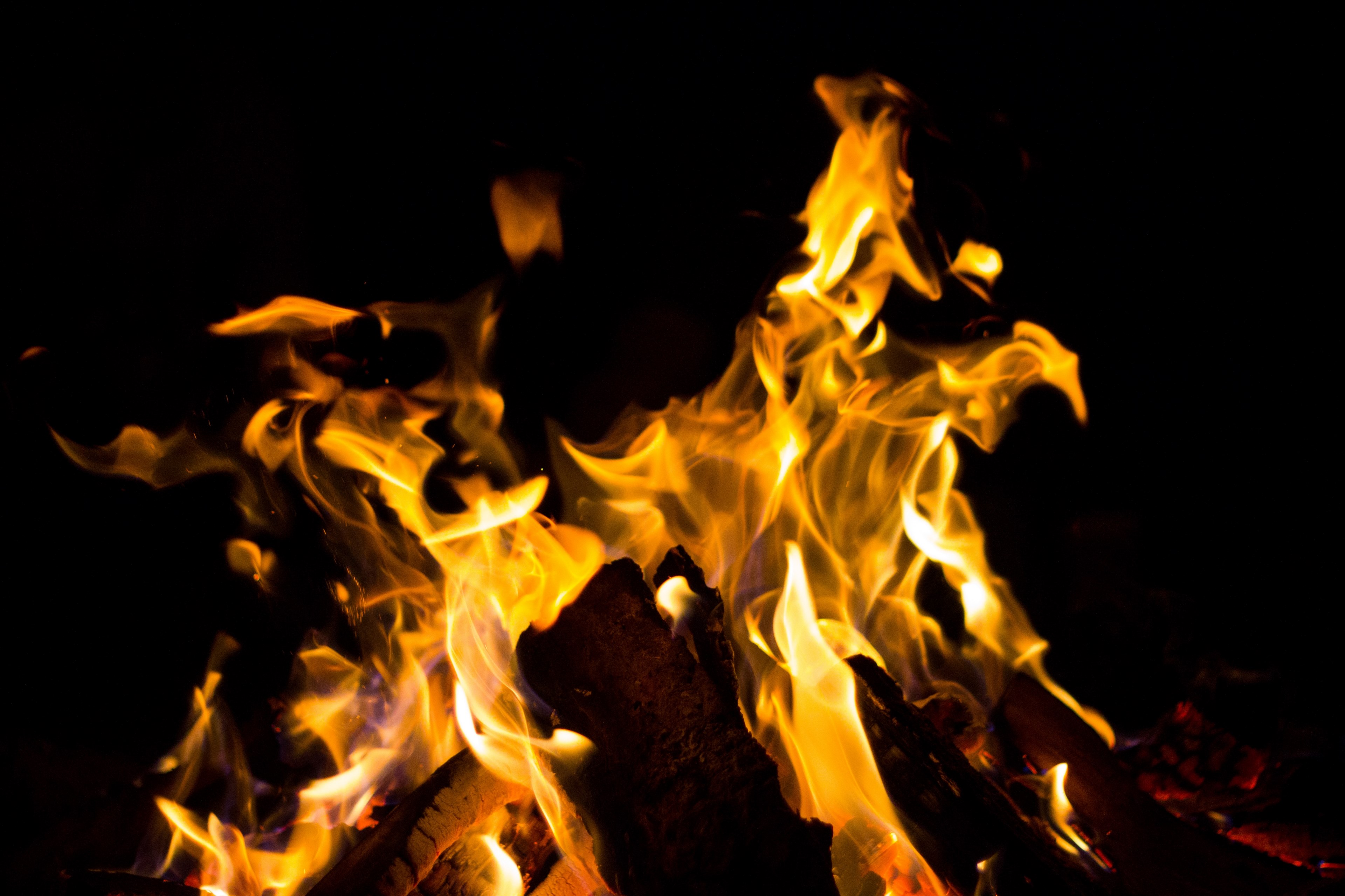camping campfire 4k, HD Wallpaper