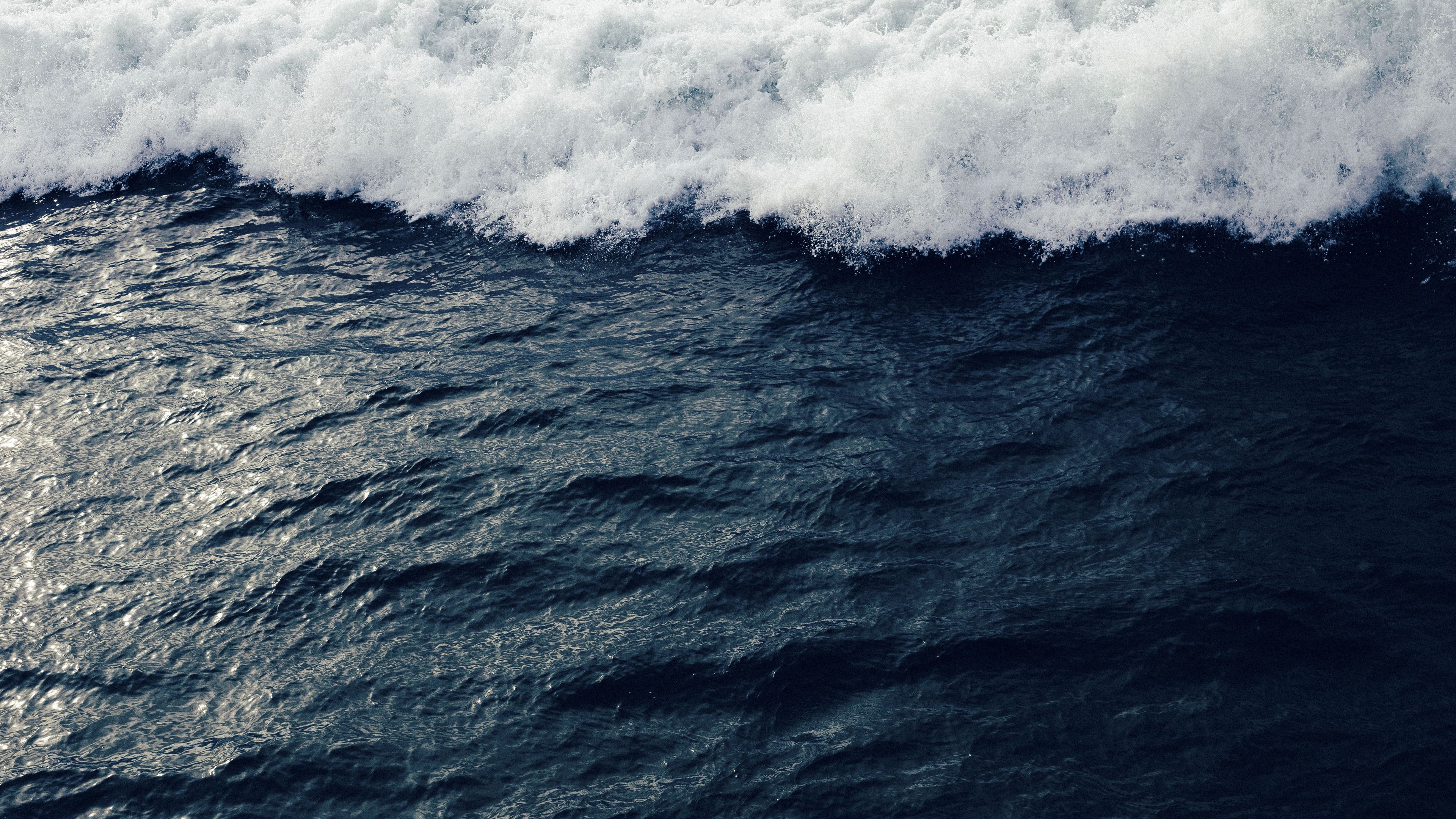 sea, surf, foam, 4k, HD Wallpaper