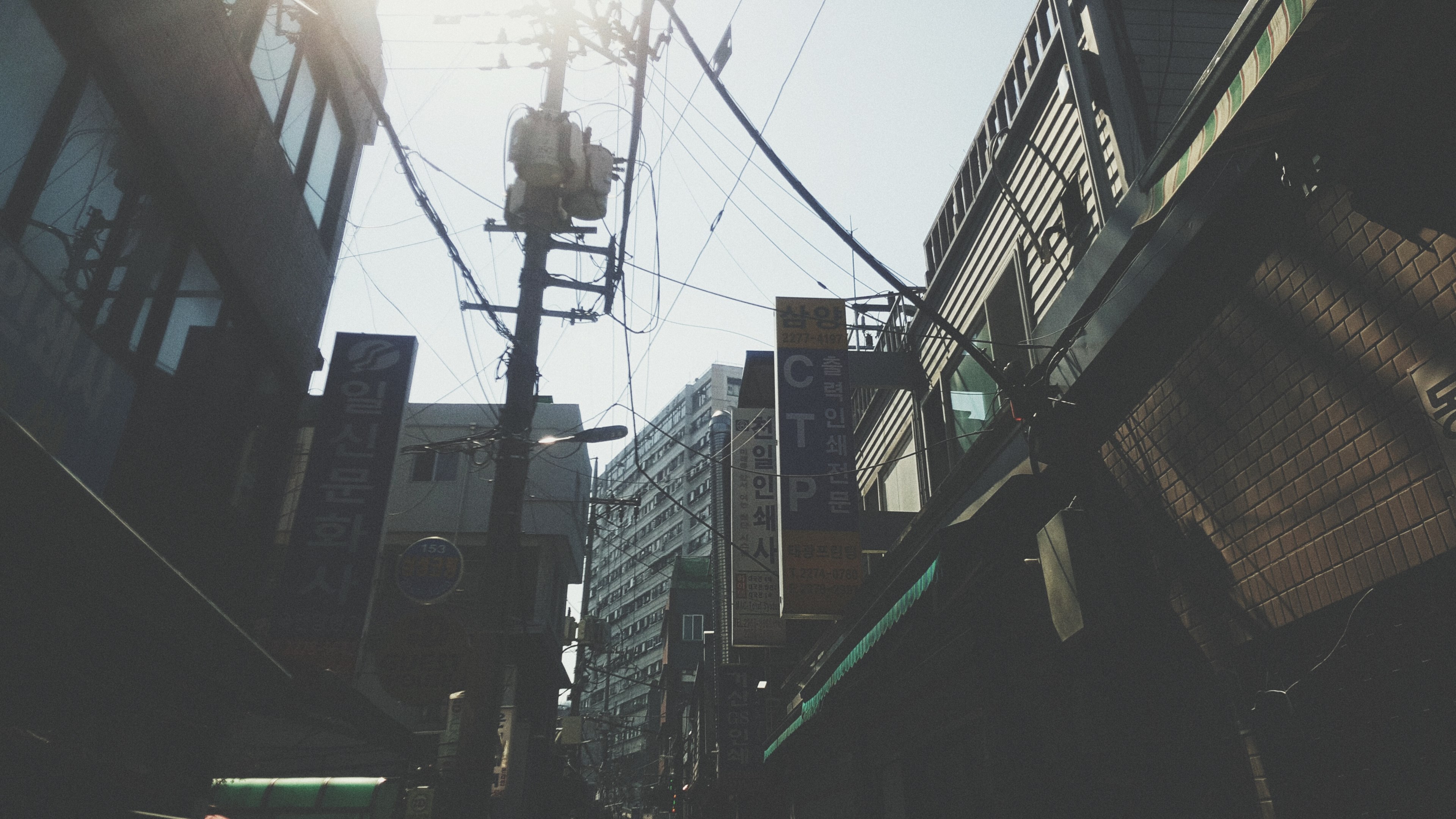 clogged sky of seoul 4k, HD Wallpaper