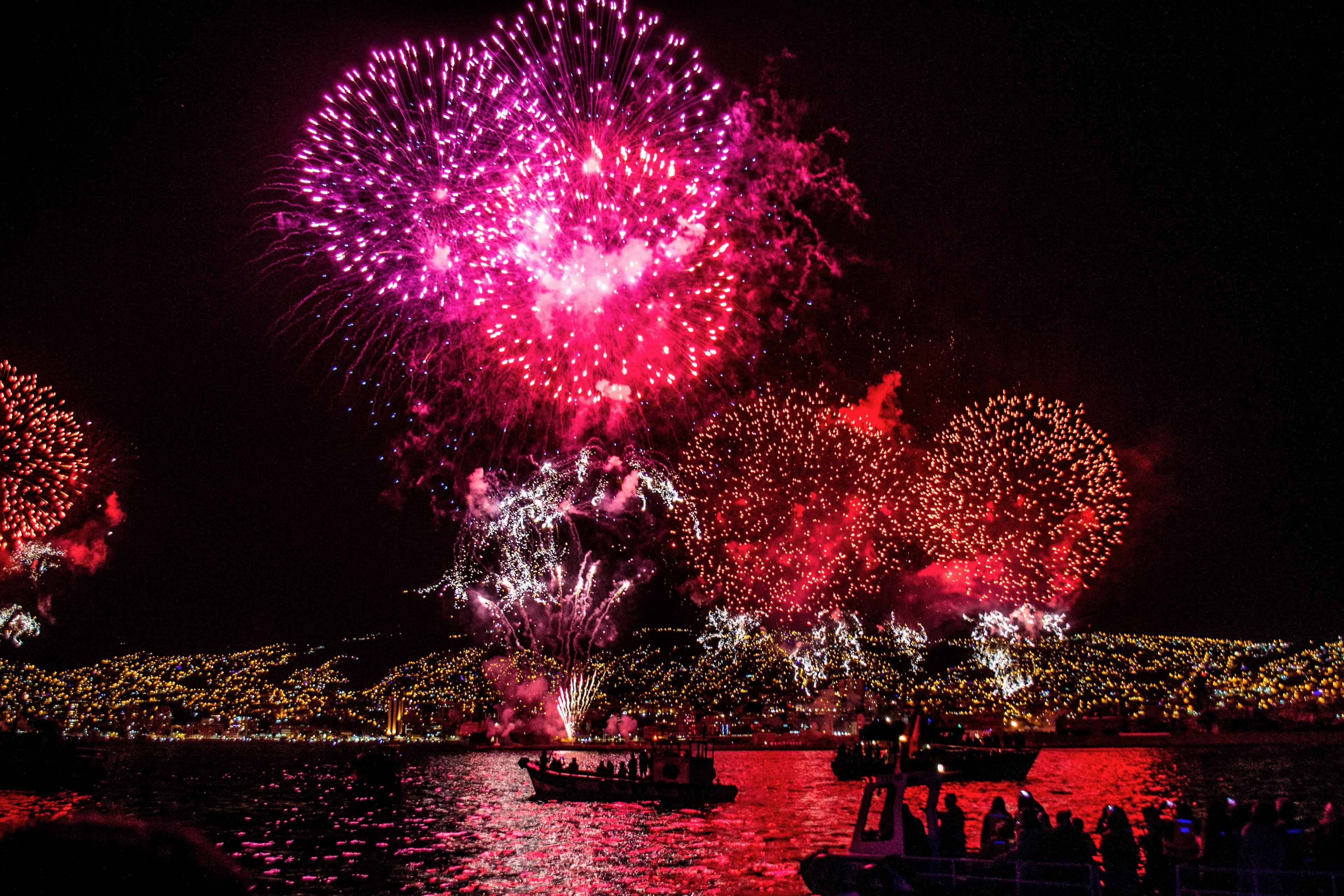 firework celebration night and fourth of july 4k, HD Wallpaper