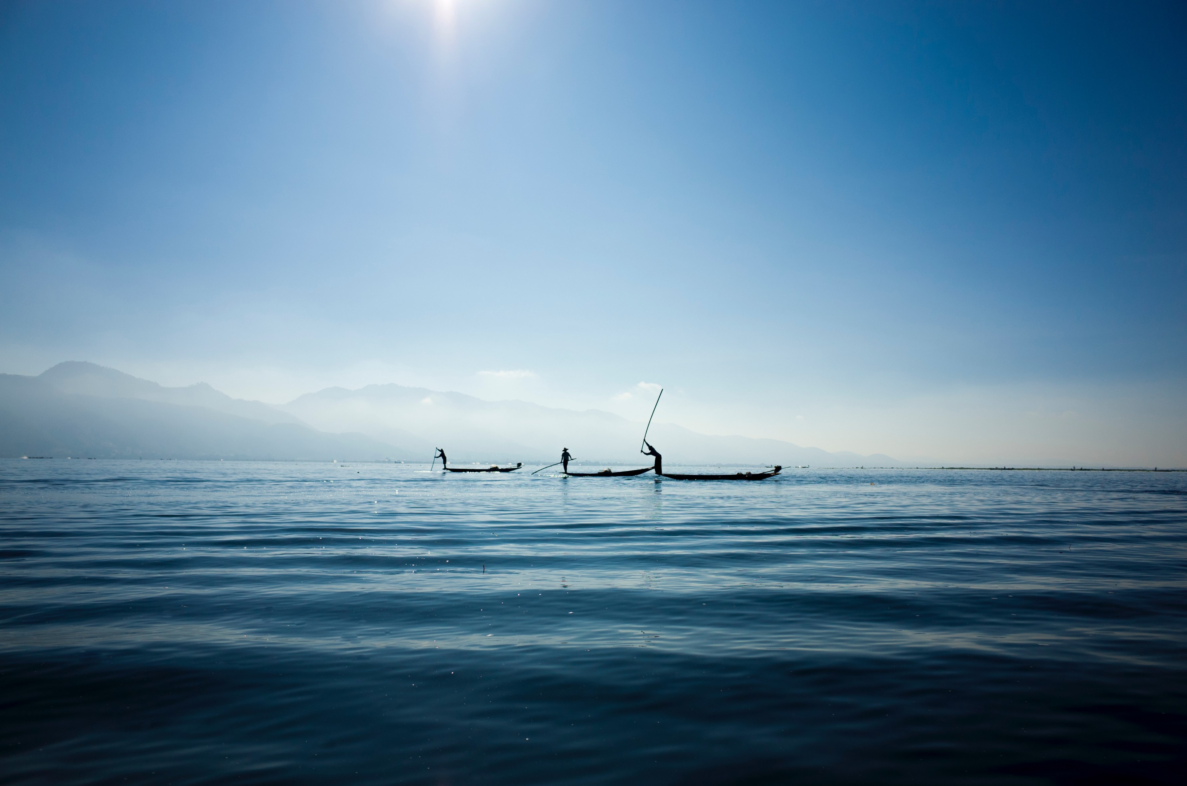 fishing inle lake 4k, HD Wallpaper