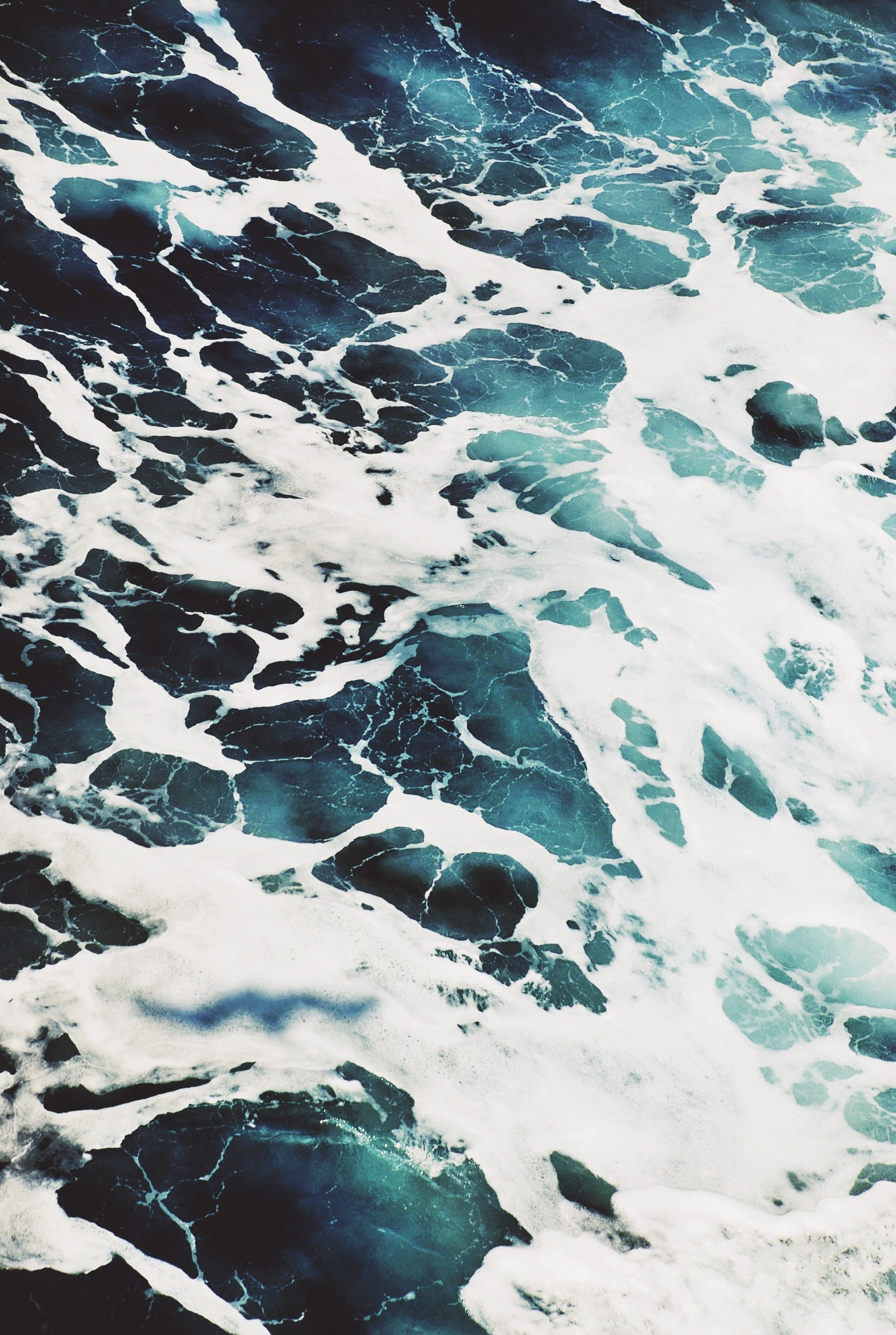 seascape of the ocean foam, ocean foam 4k, Phone HD Wallpaper