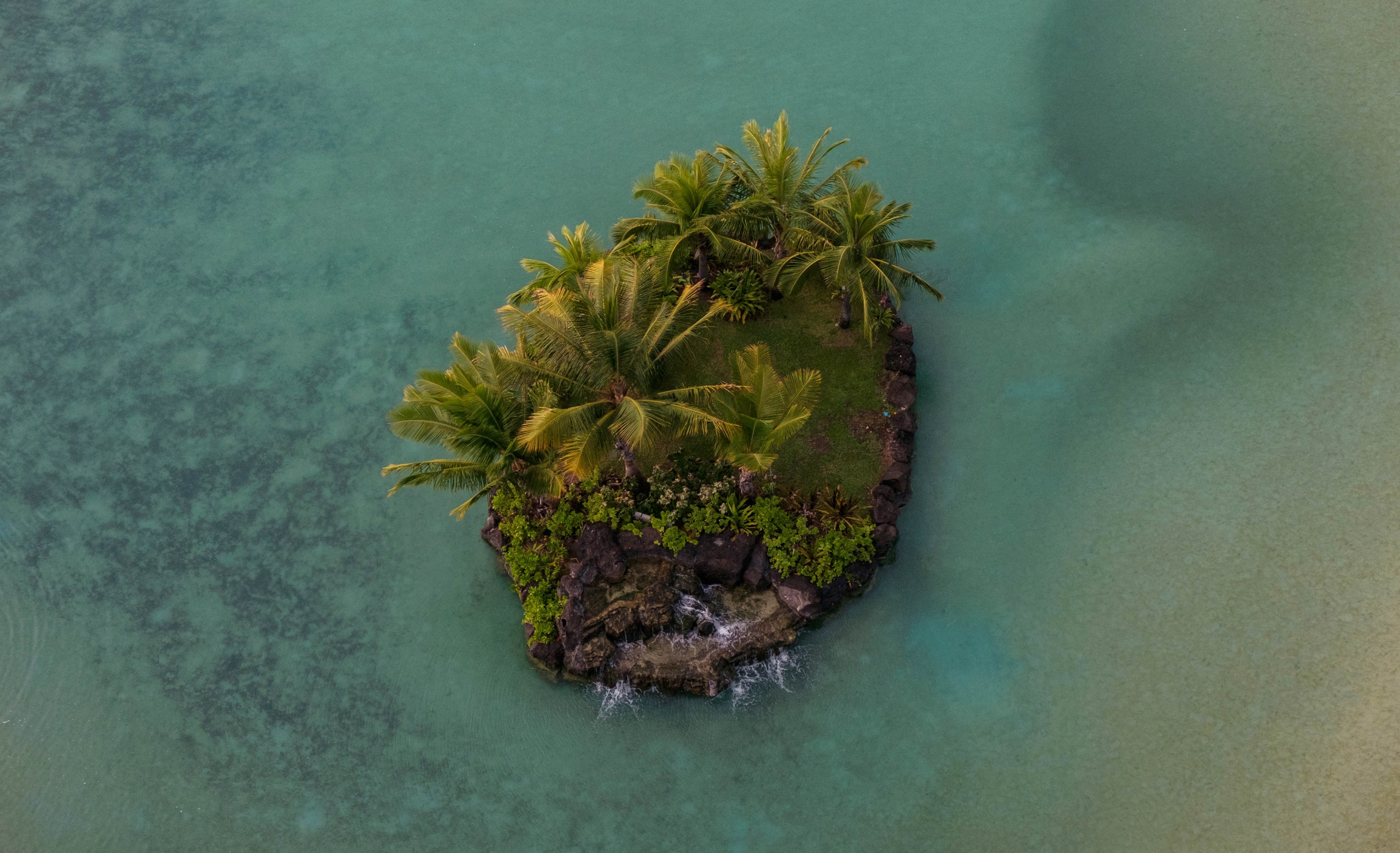 island islet drone view and aerial view 4k, HD Wallpaper