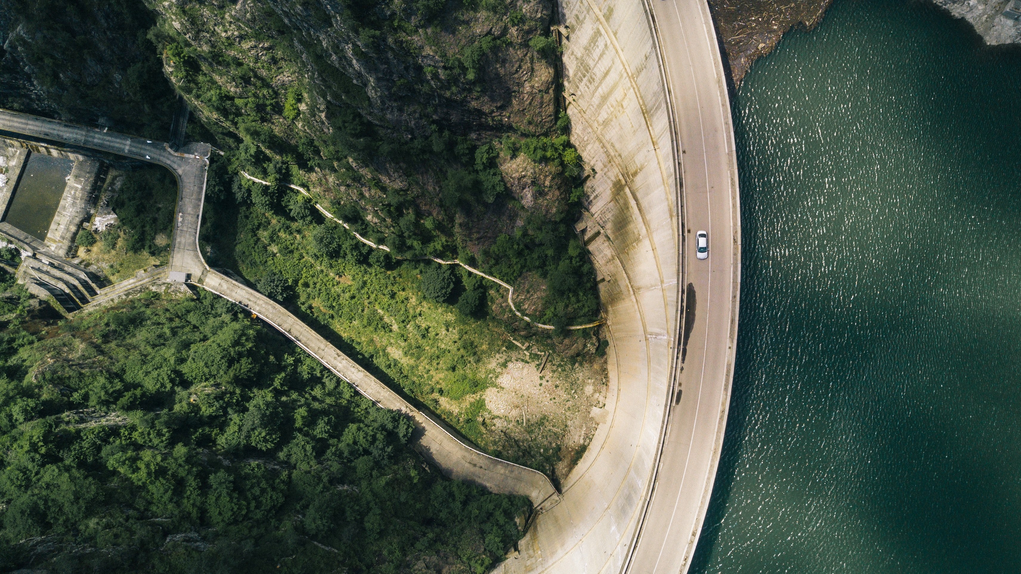 water dam in romania drone 4k, HD Wallpaper