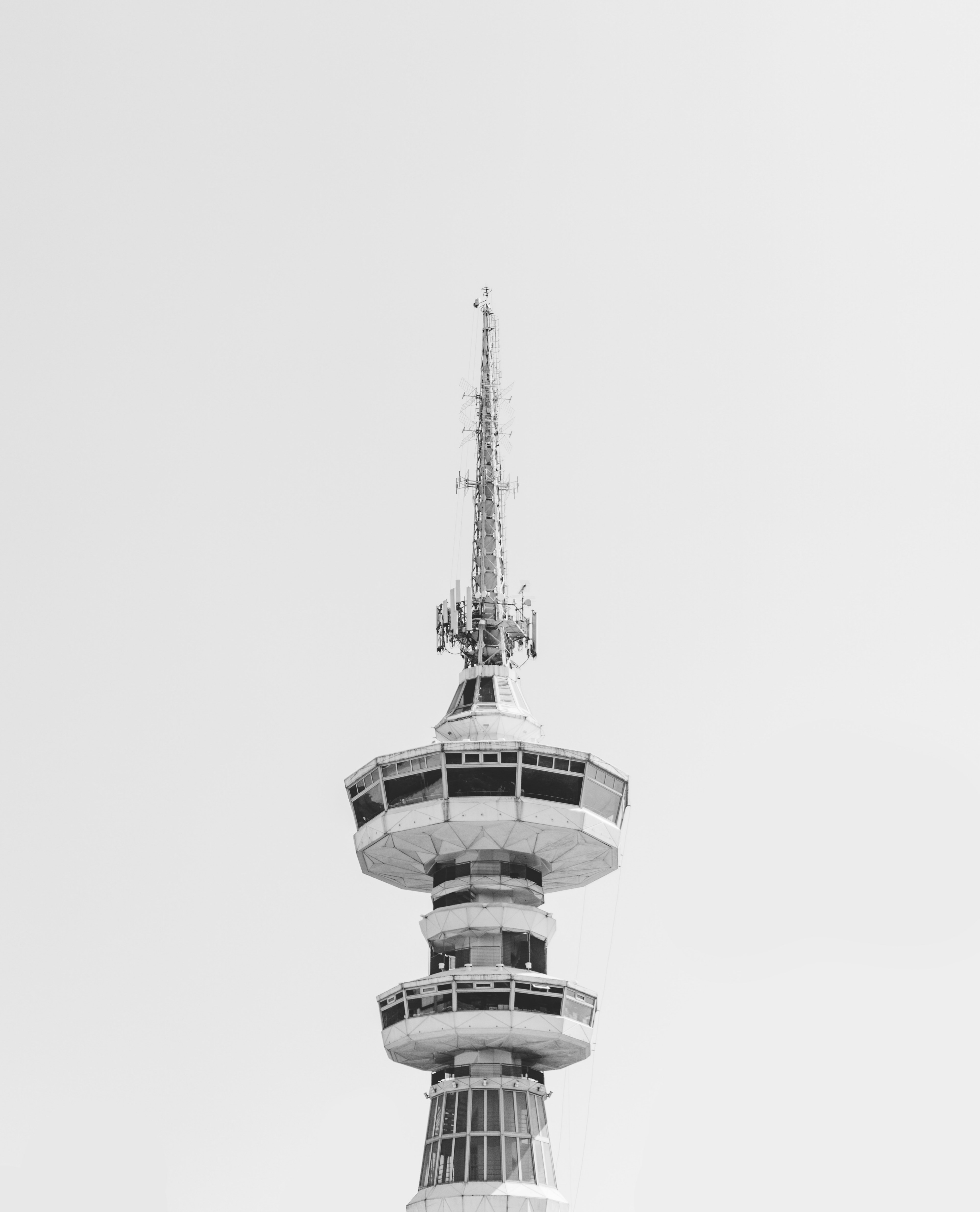 building windows black and white and tower hd, 4k, Phone HD Wallpaper