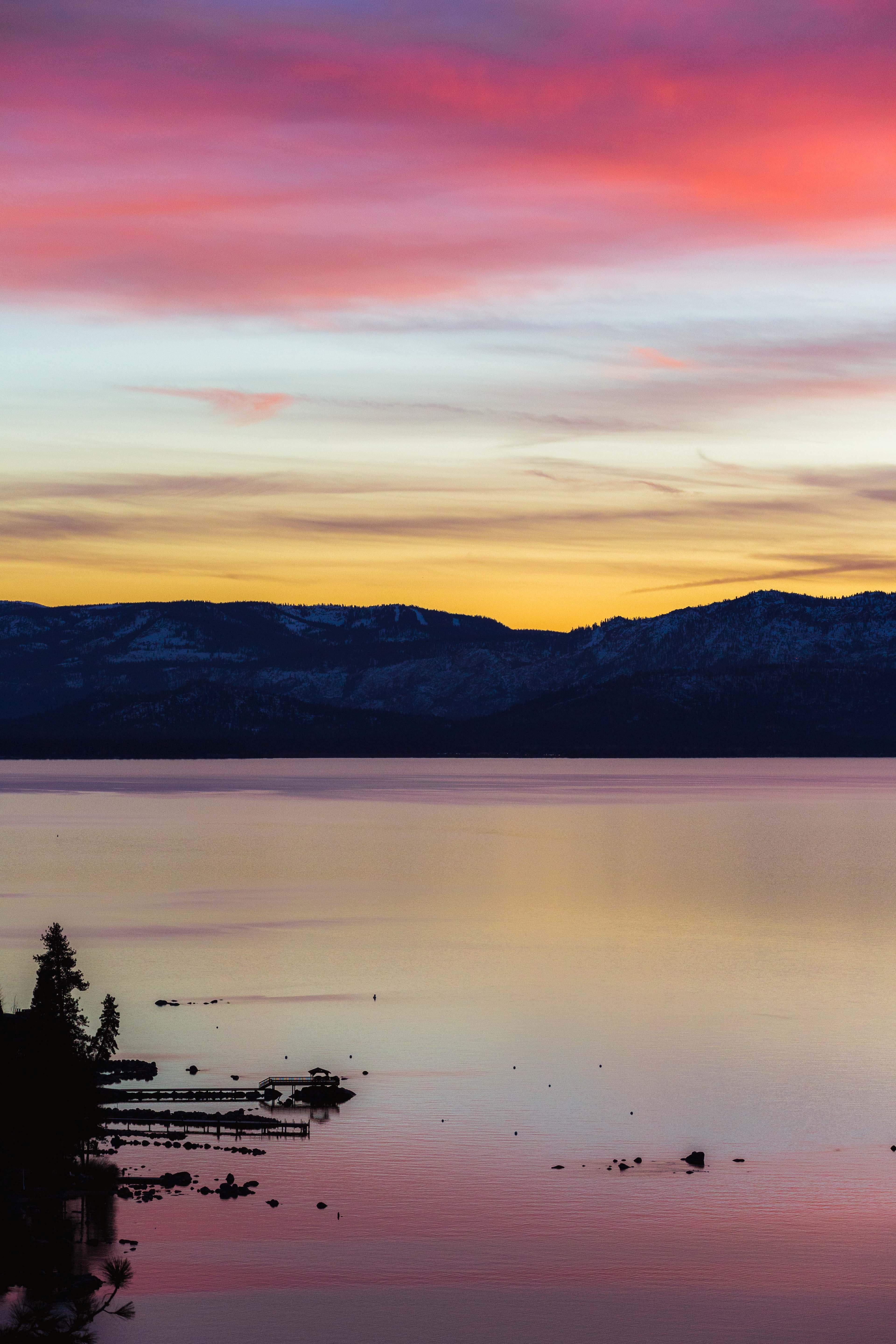 december in lake tahoe 4k, Phone HD Wallpaper