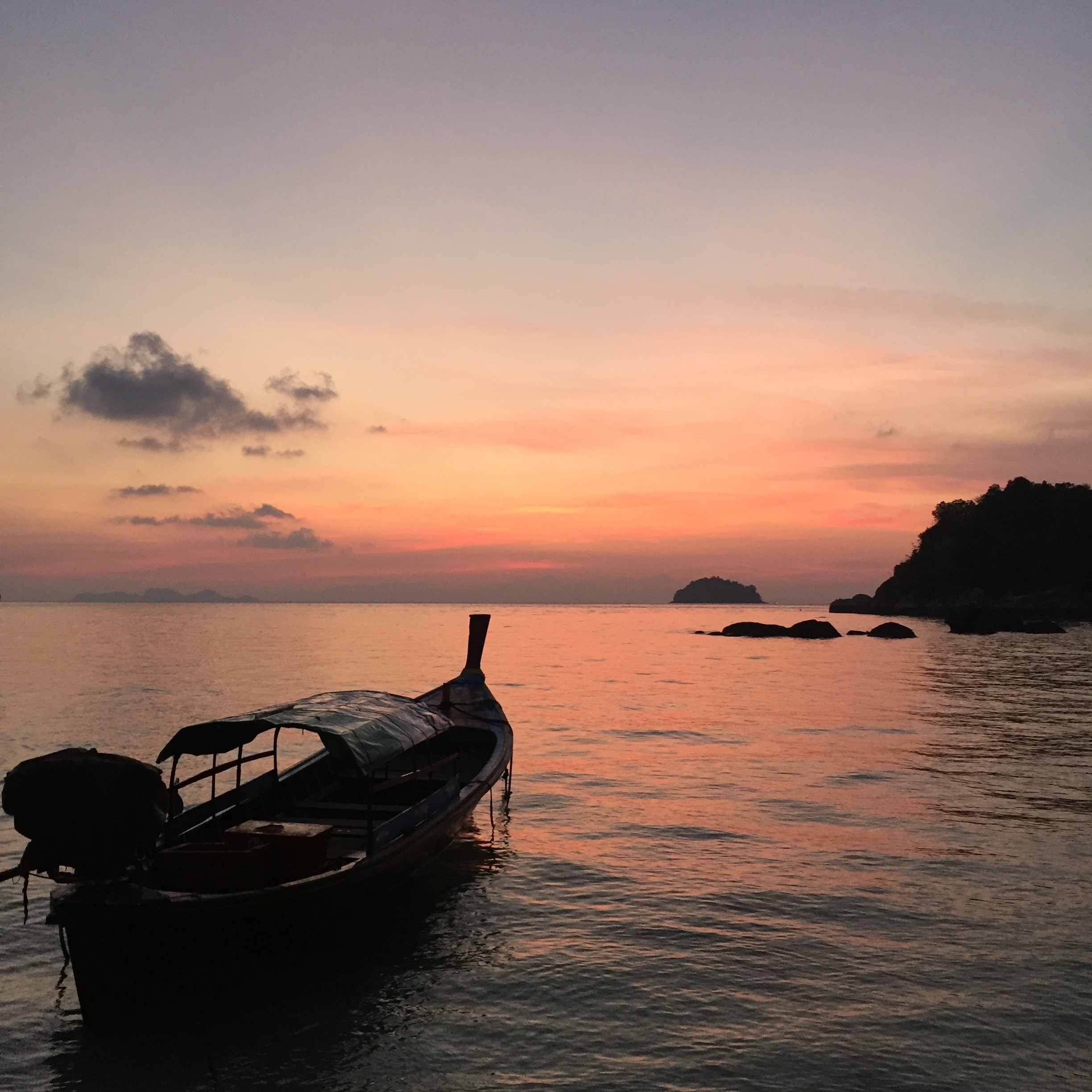 thai sunset on the beach 4k, HD Wallpaper