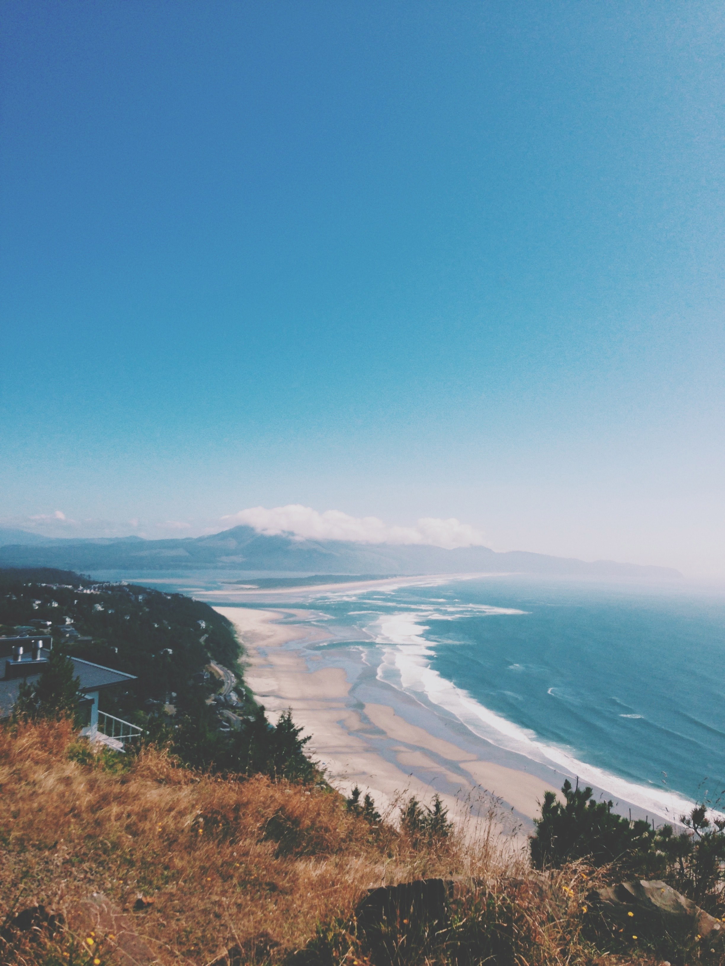 tropical coastline view from a hill, coastline view 4k, Phone HD Wallpaper
