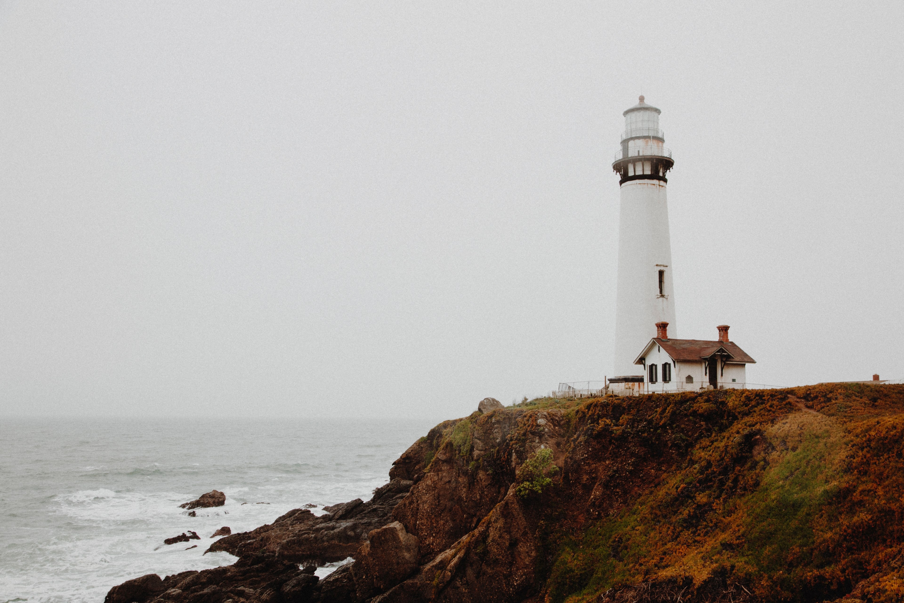 lighthouse ocean sea and coast 4k, HD Wallpaper