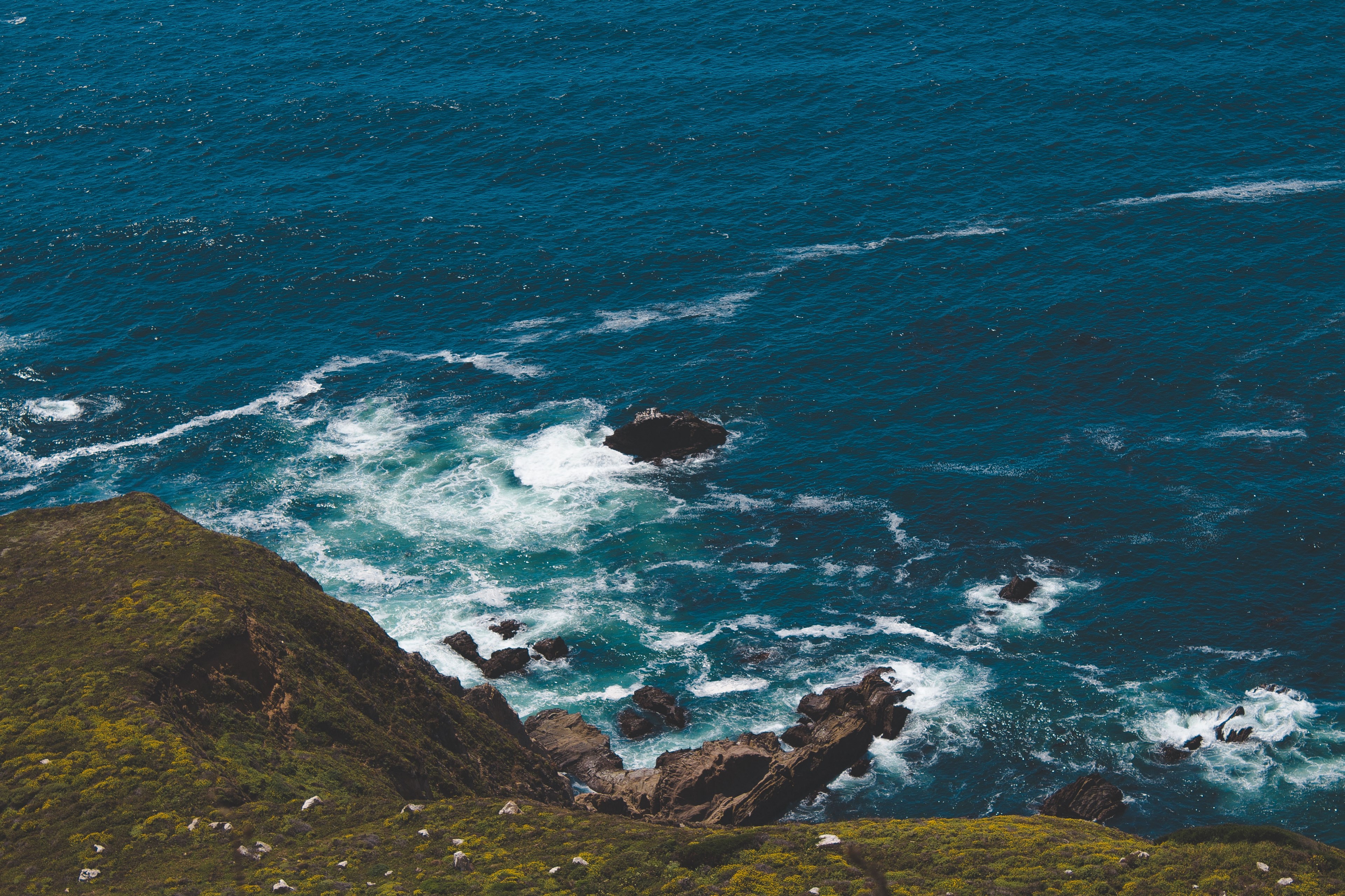 rock wave coast and wafe 4k, HD Wallpaper