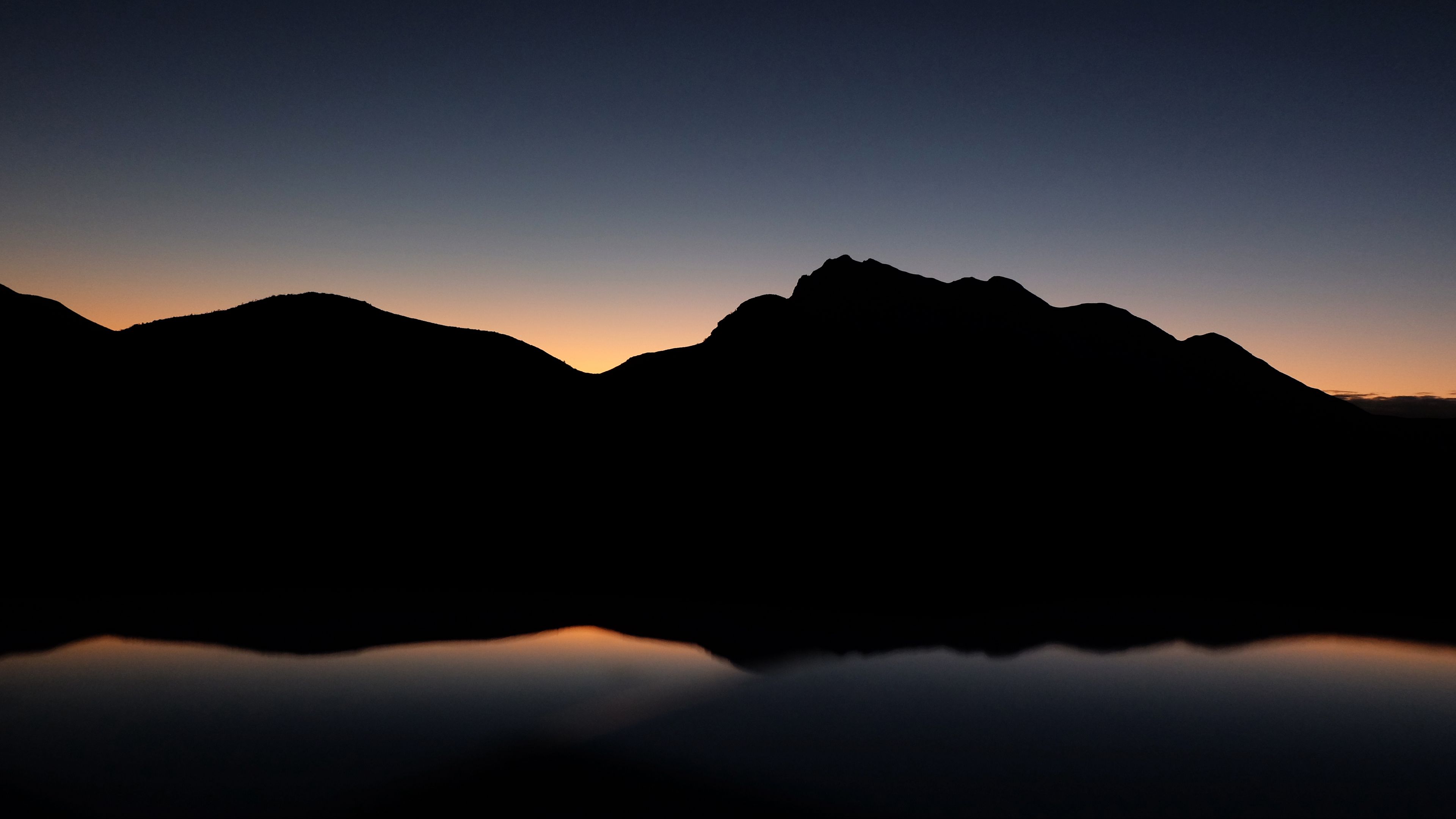 mountains, hill, dark, 4k, HD Wallpaper