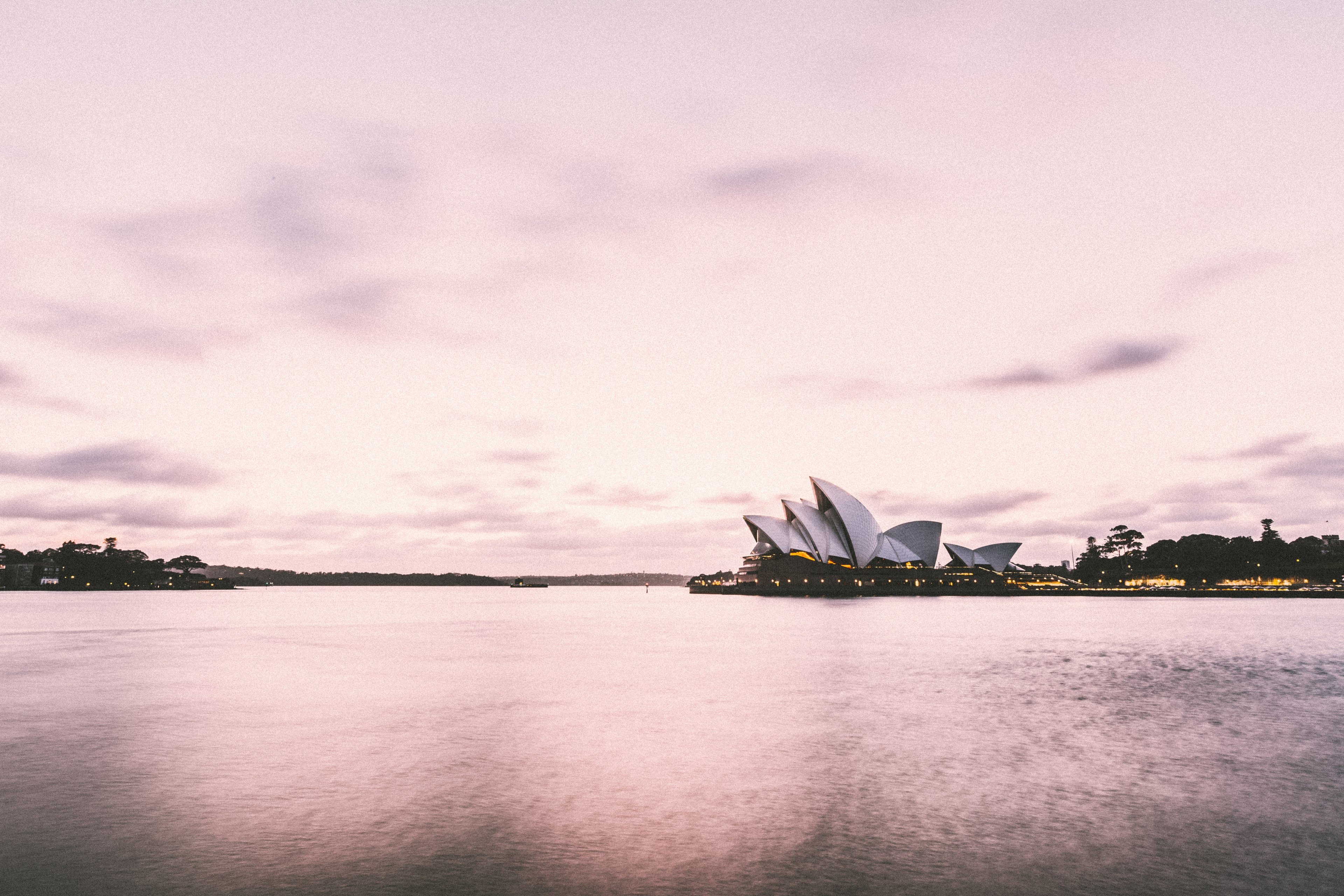 opera house architecture sidney and cloud 4k, HD Wallpaper