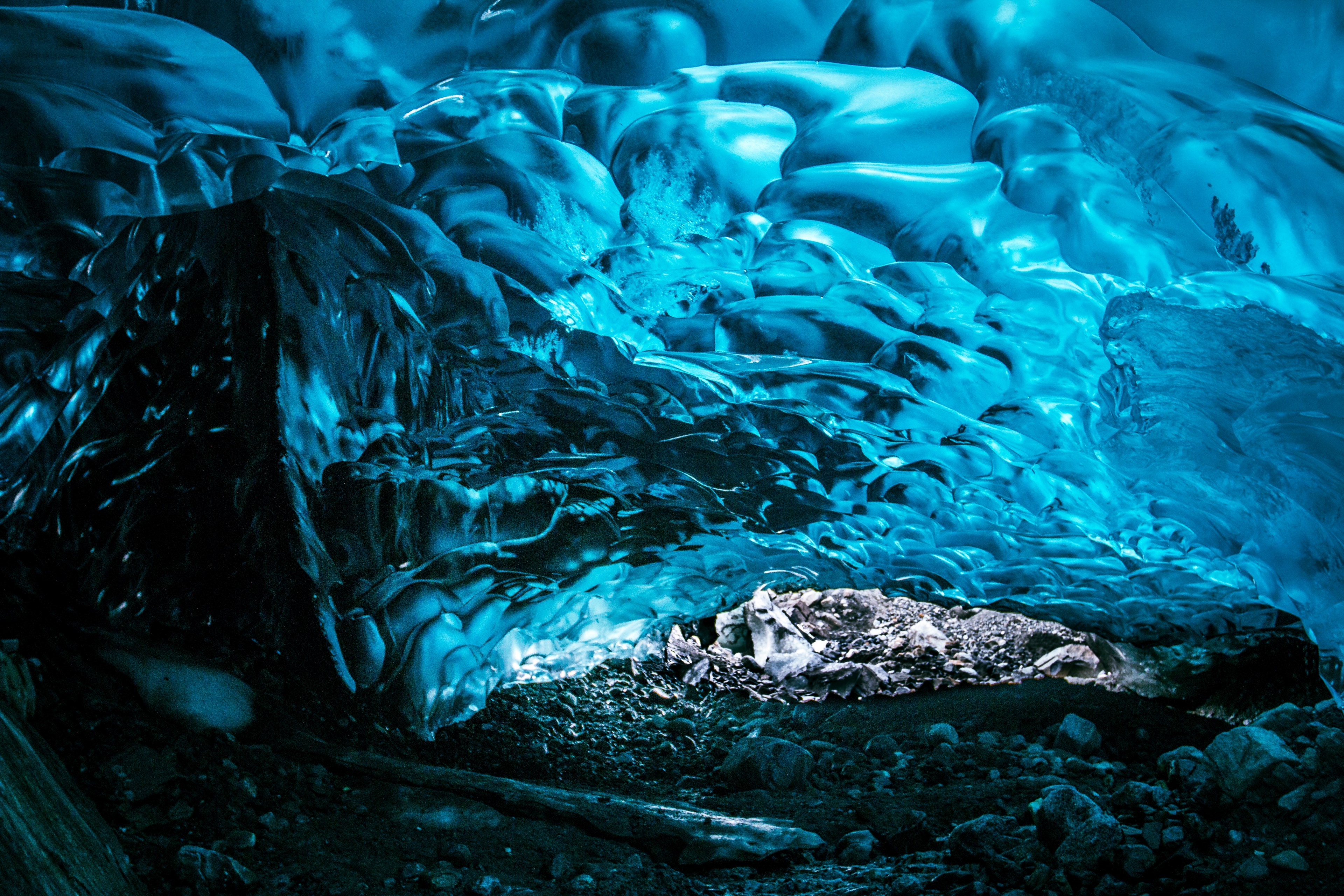 glacial cave 4k, HD Wallpaper