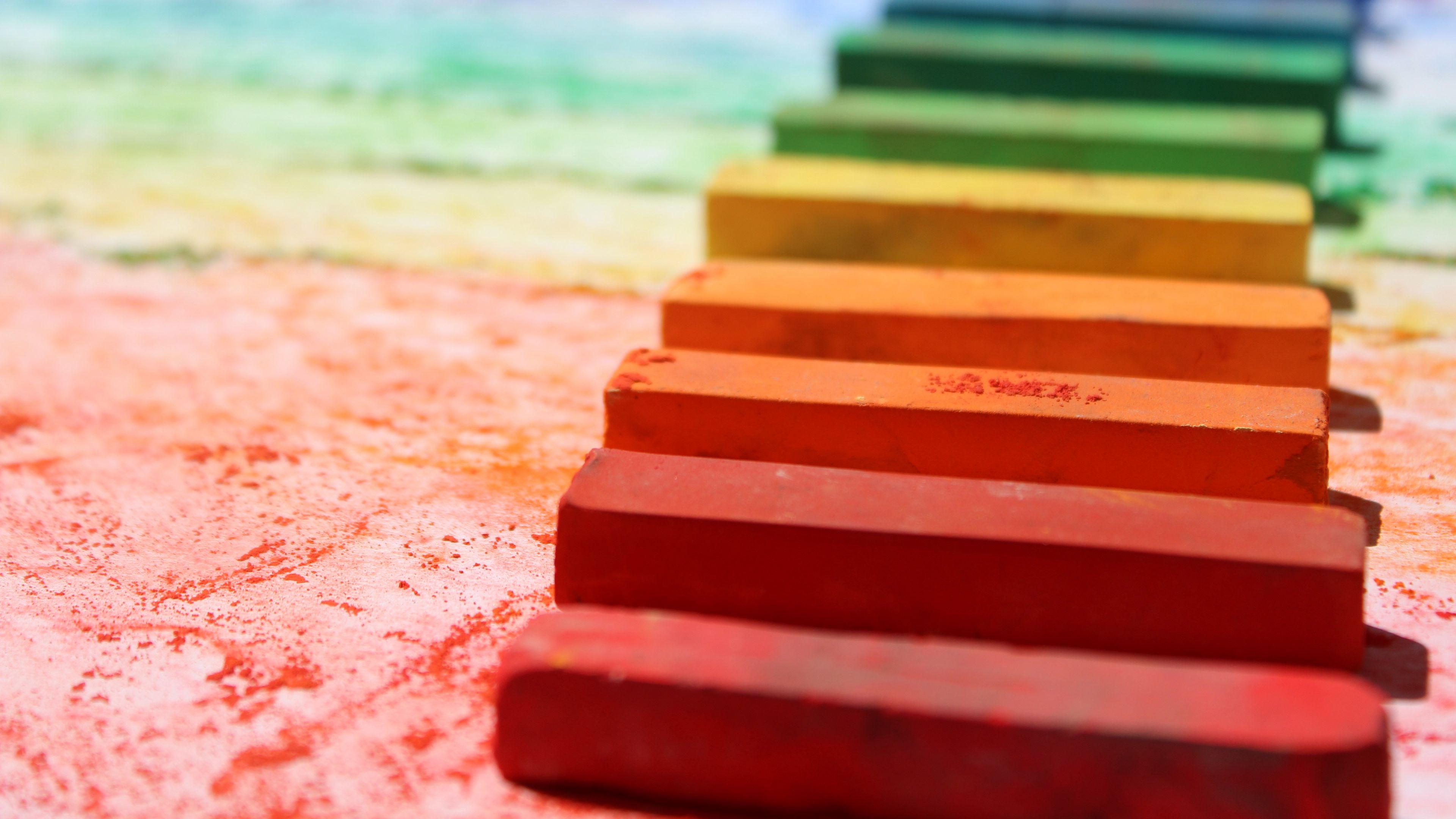 pastel, color, pencils, chalk, 4k, HD Wallpaper