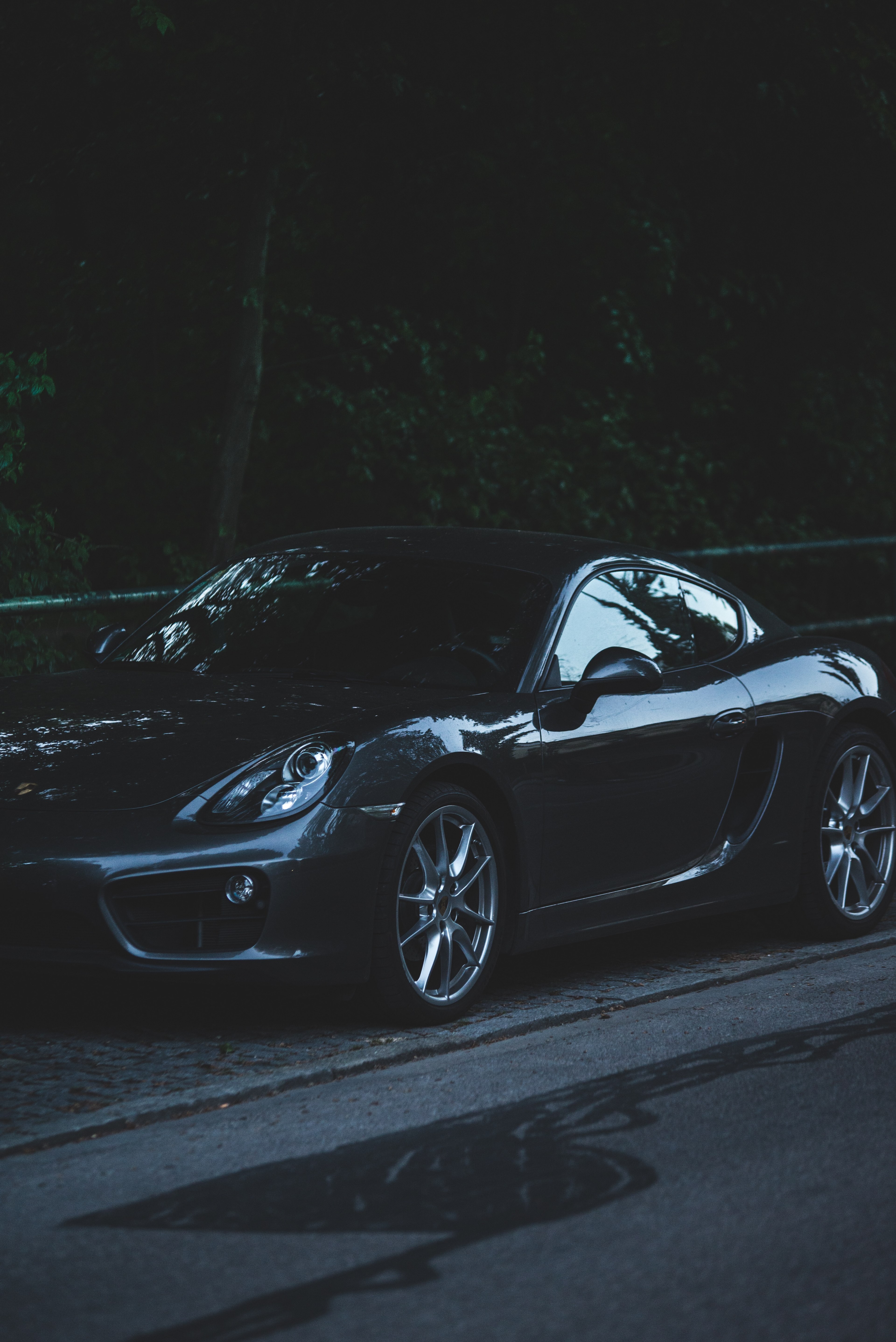 a parked car at night, _parked car dark picture 4k, Phone HD Wallpaper
