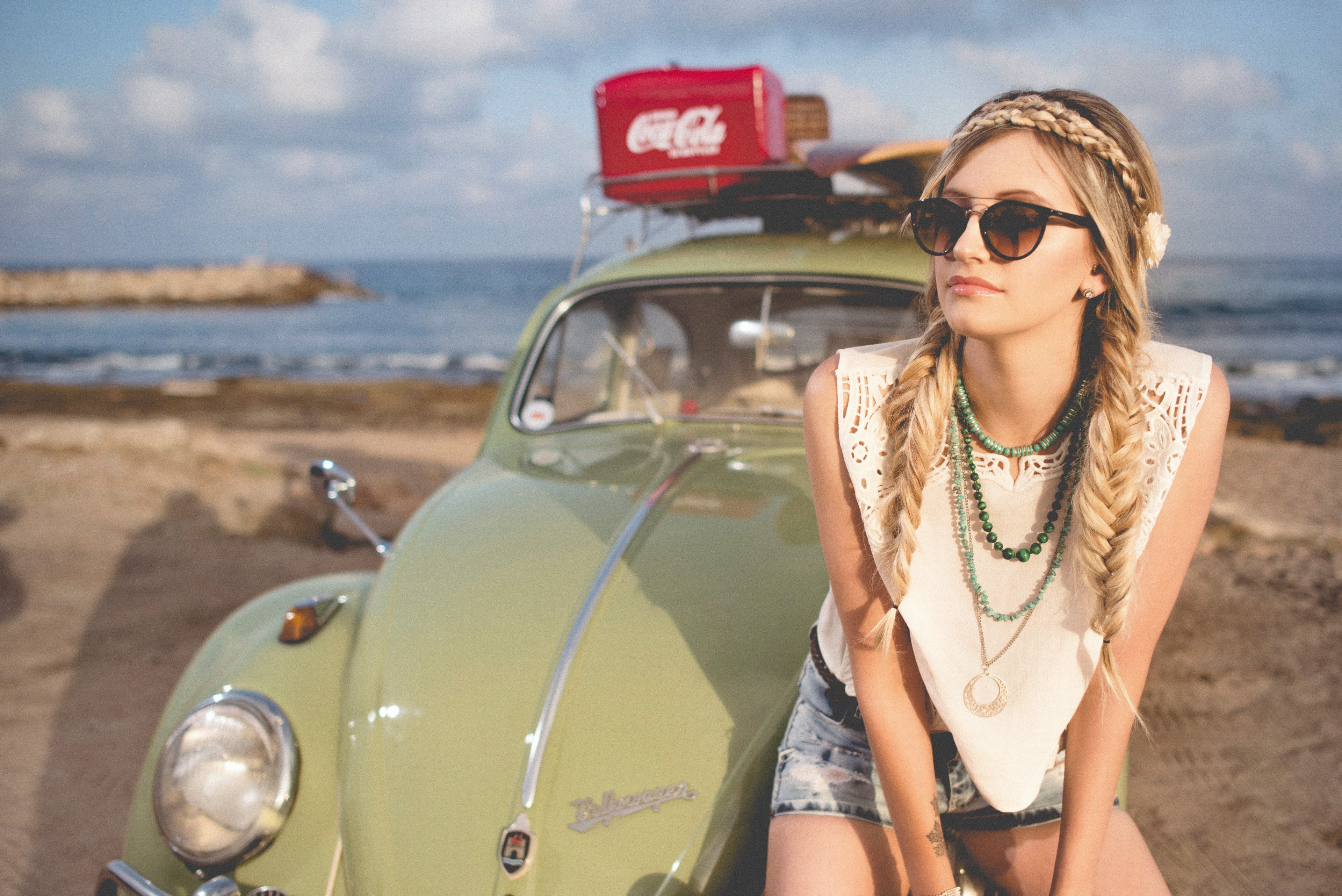 volkswagen car classic car and cocacola 4k, HD Wallpaper