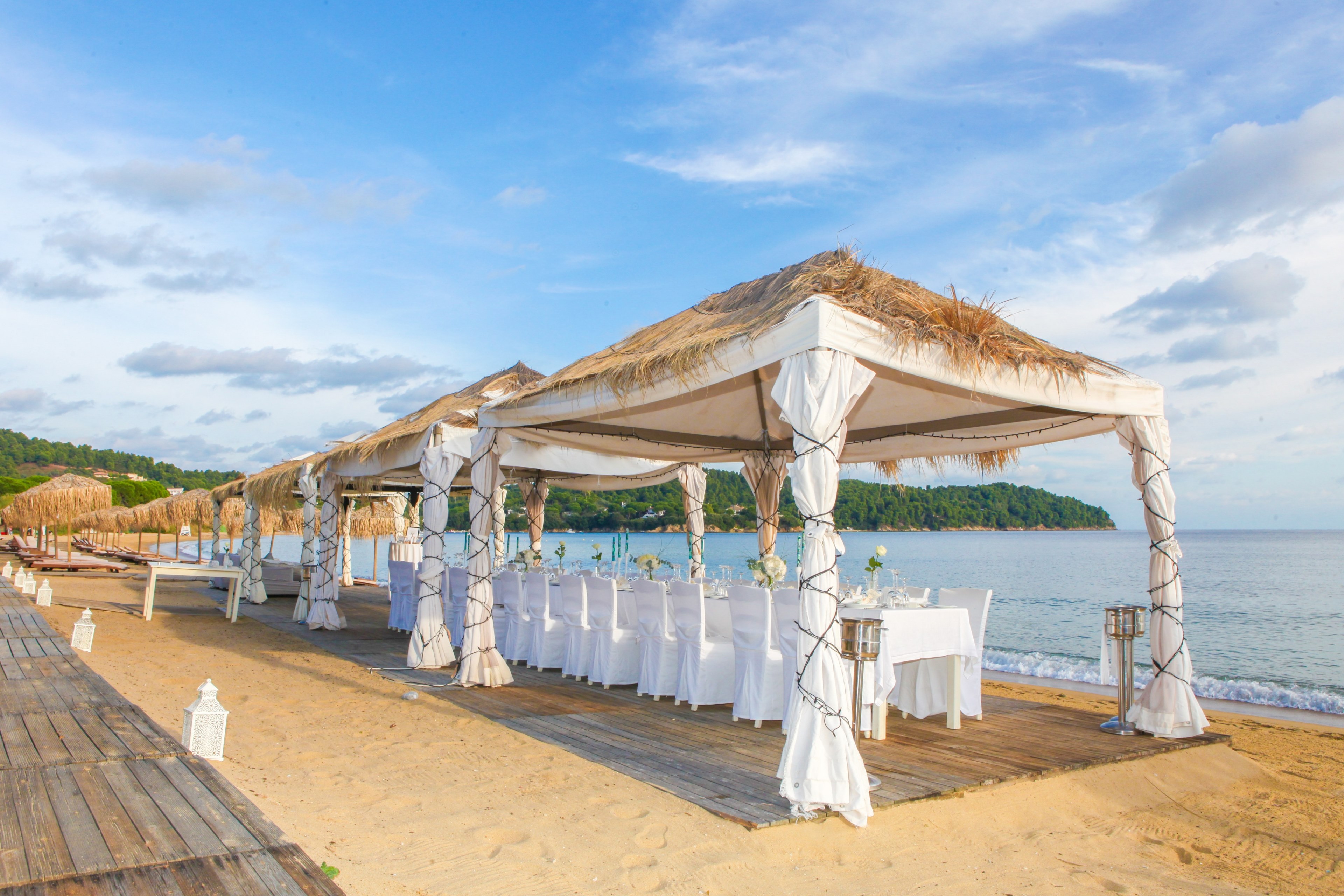 mediterranean sea event and chair 4k, HD Wallpaper