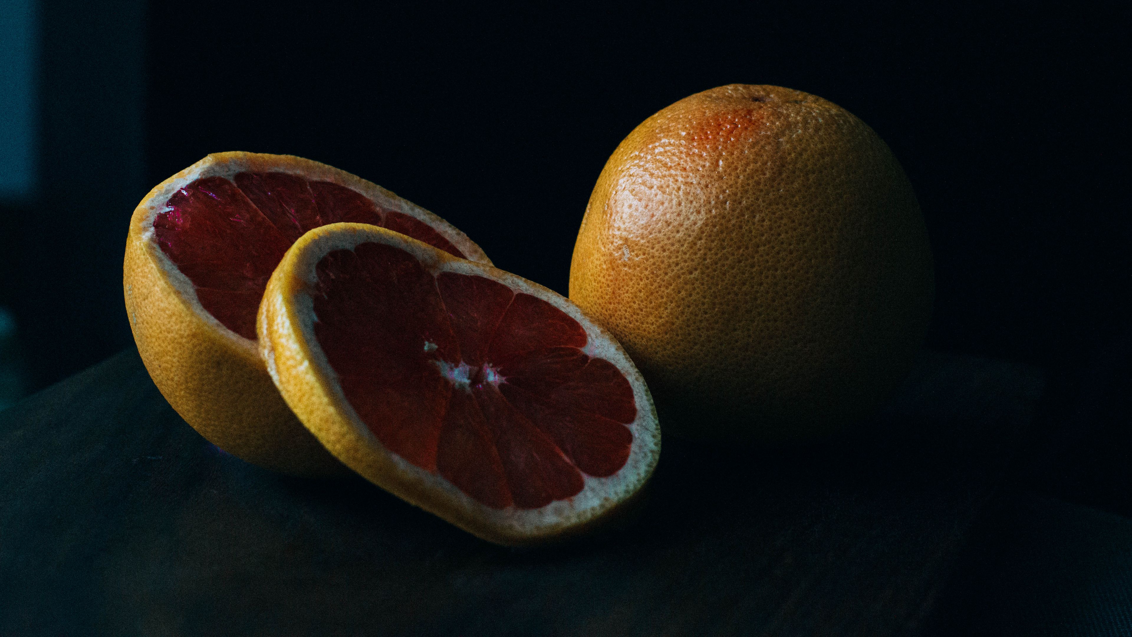 grapefruit, fruit, slicing, 4k, HD Wallpaper