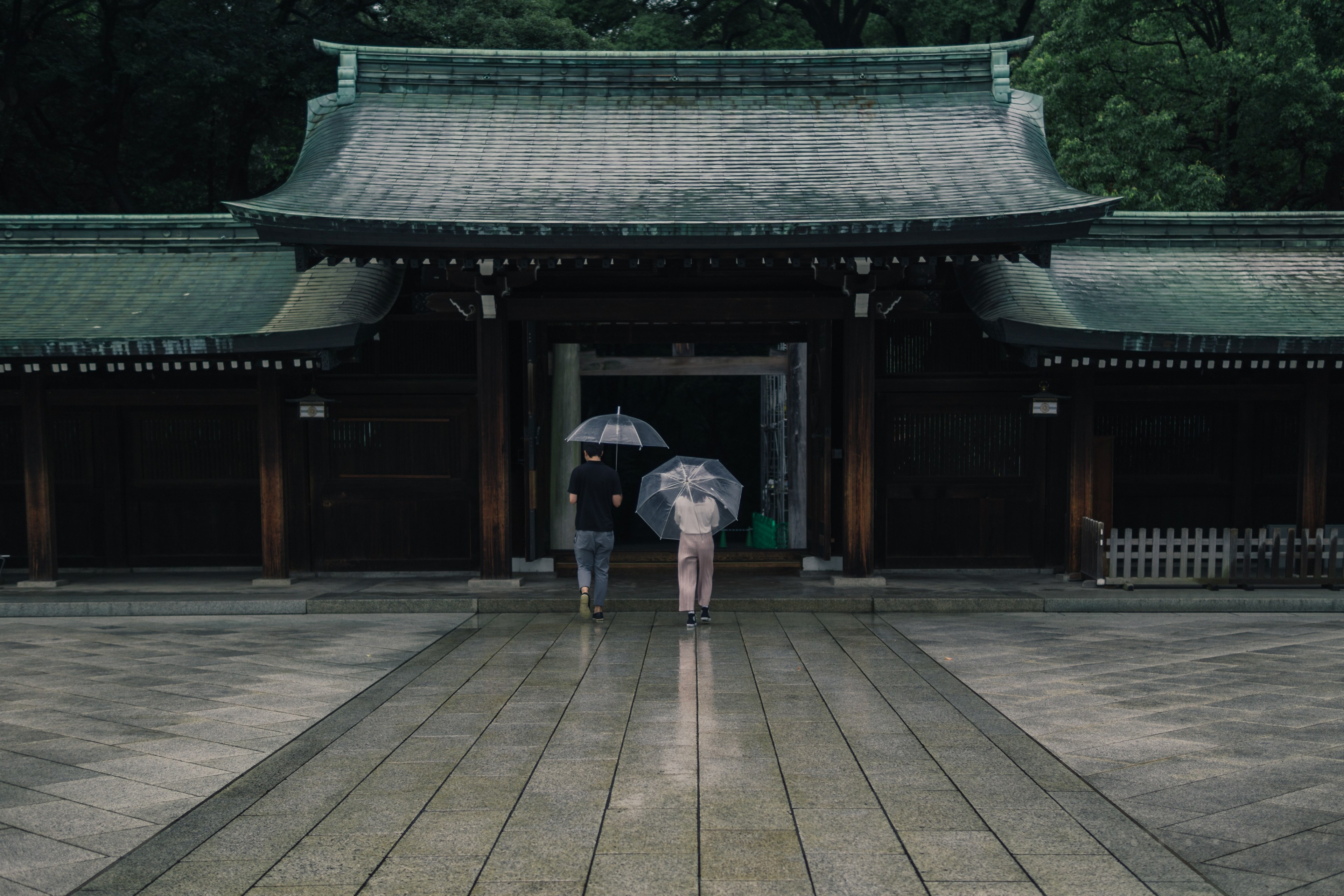 rainy day at the shrine 4k, HD Wallpaper
